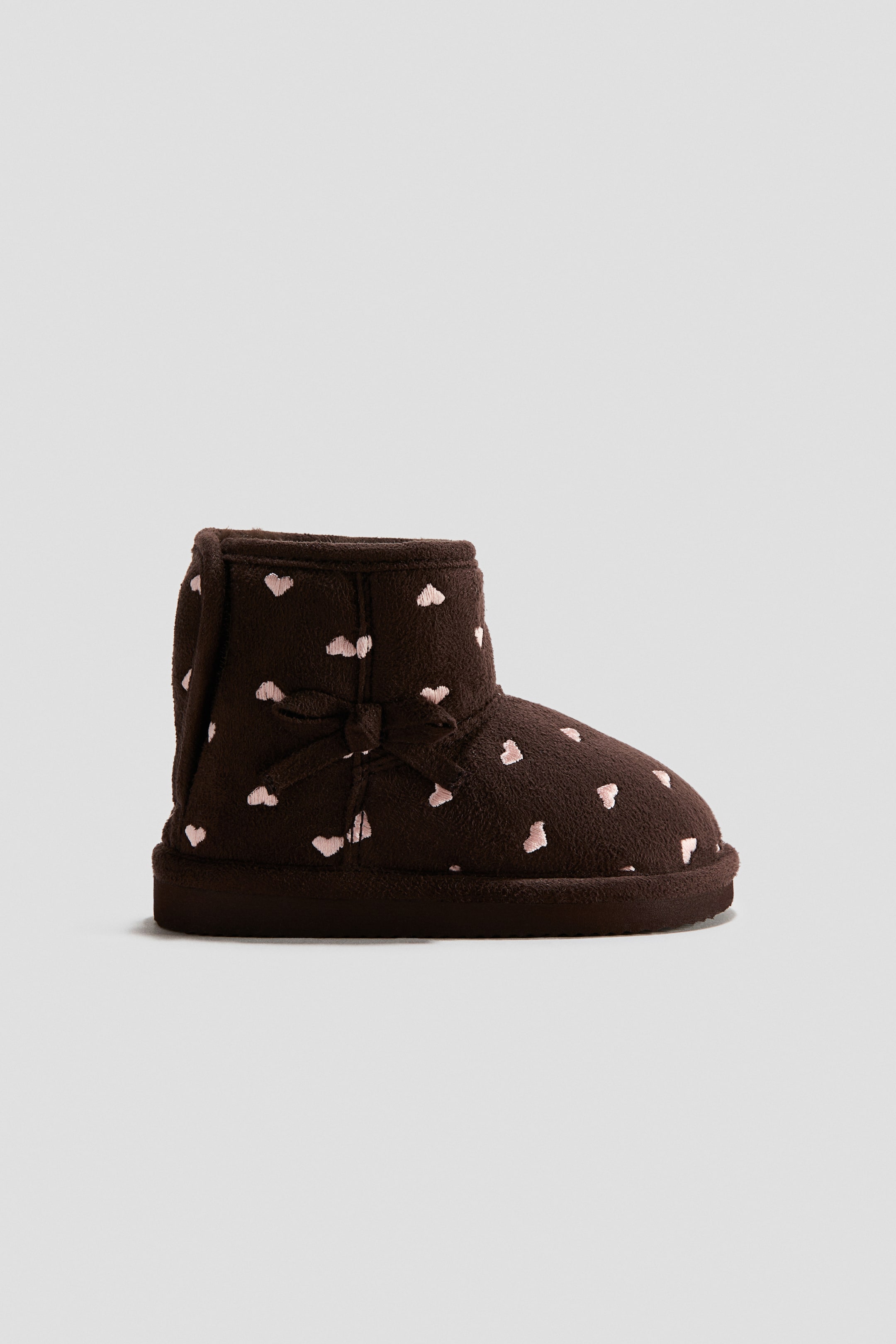 View larger image: Fluffy-lined boots - Brown/Hearts - Kids | H&M 1