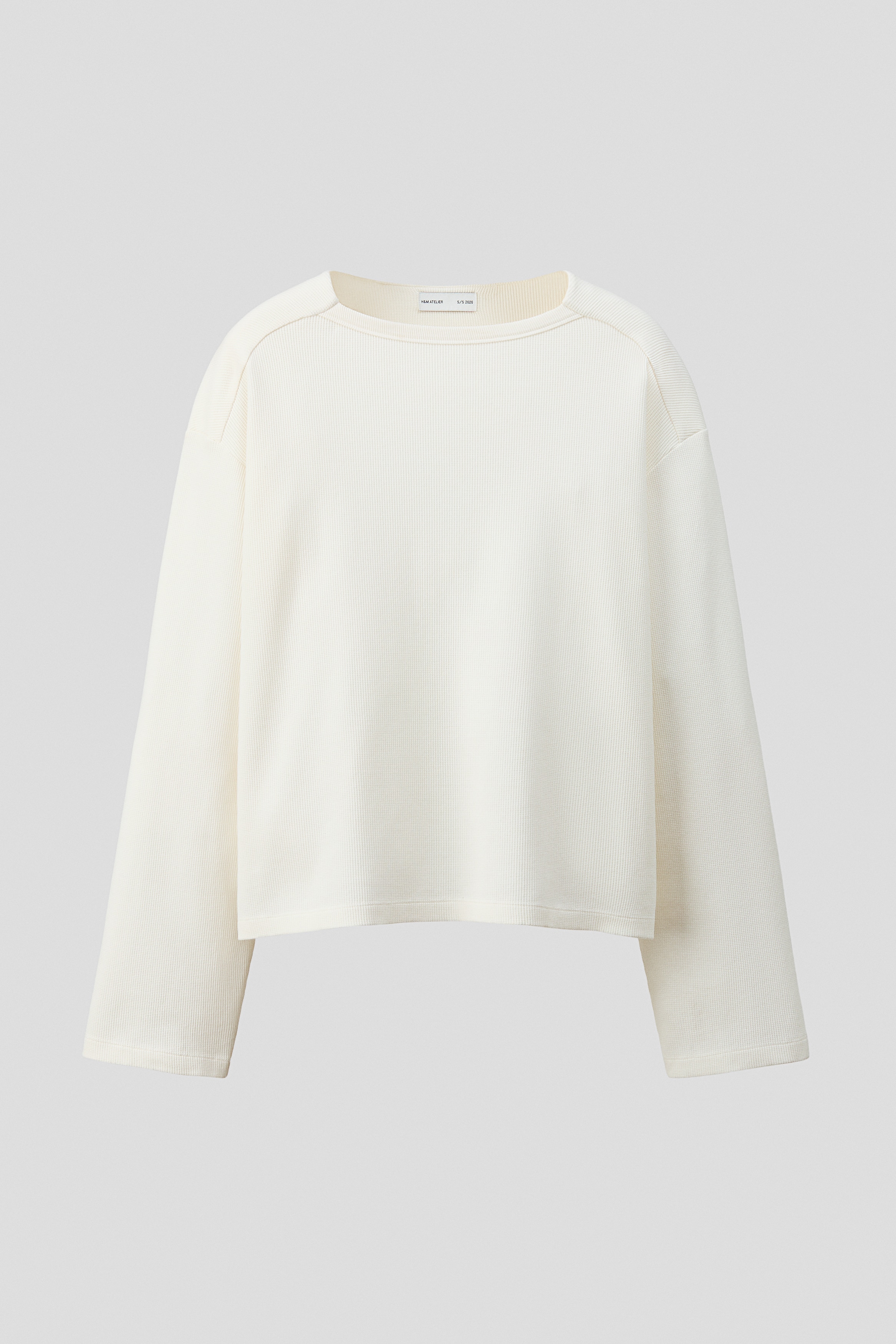 Maglia a maniche lunghe Regular Fit - Avorio/Nero