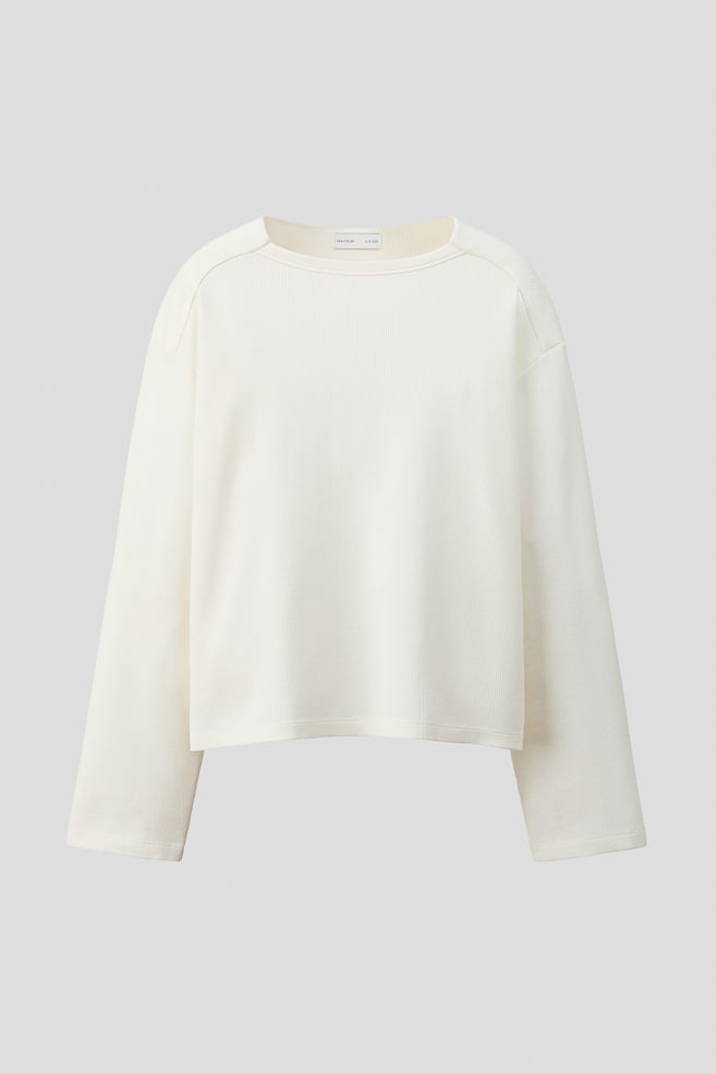 Regular Fit Long-sleeved T-shirt - Ivory - 1