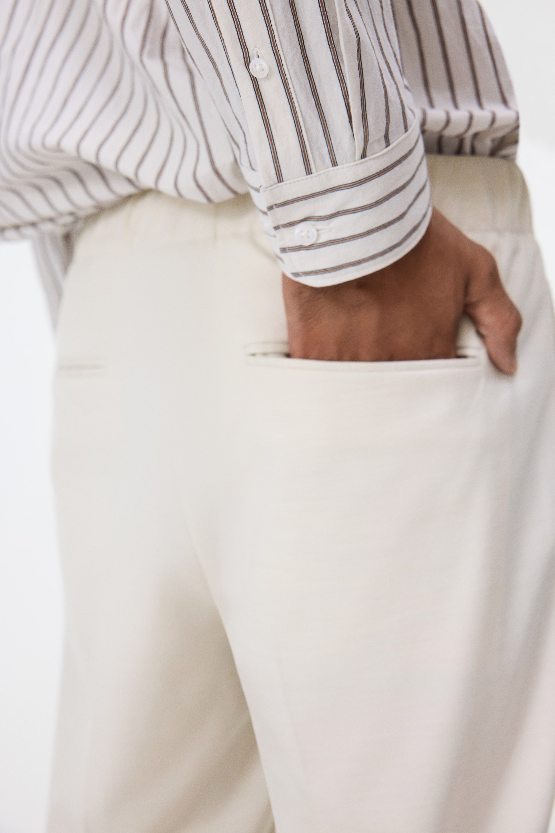 View larger image: Relaxed Fit Trousers - White - Men | H&M IN 3