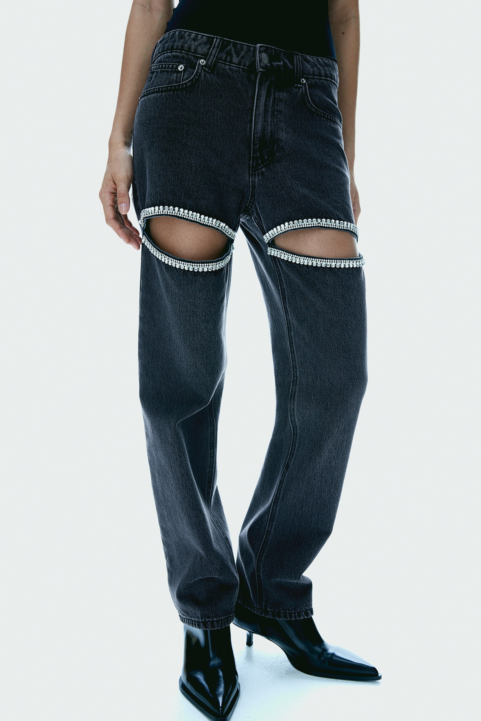 Wide Regular Jeans - Black - 6