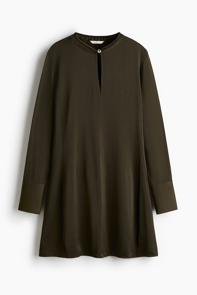 Tunic dress - Dark khaki green/Black/Burgundy - 1