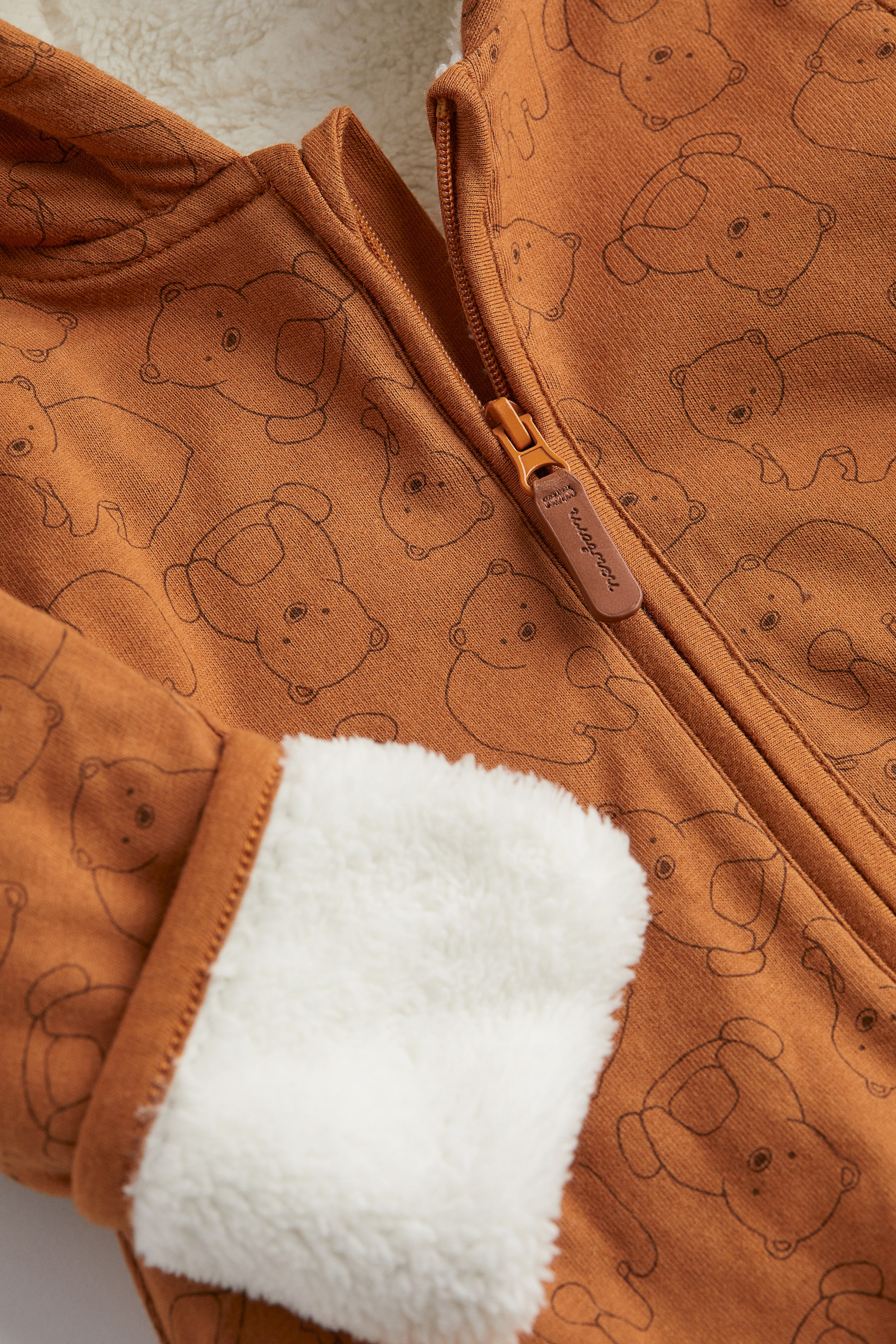 이미지 확대 보기: 후드 점프수트 - 브라운/곰 - Kids | H&M KR 3