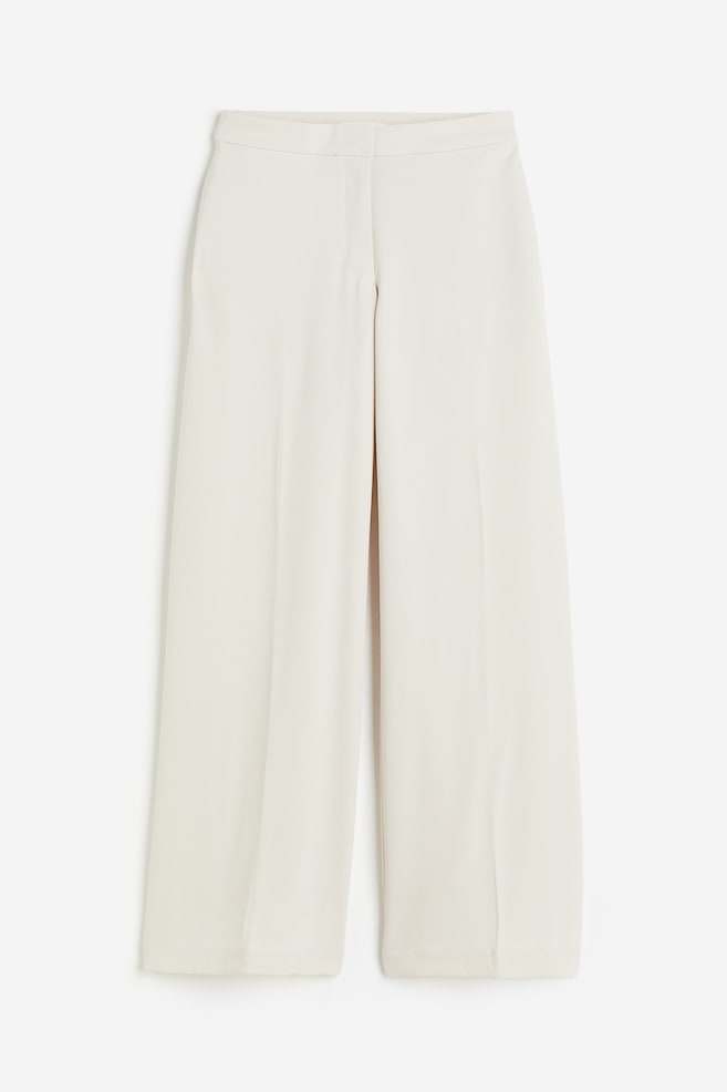 Wide tailored trousers - Light beige/Black/Beige/Bright blue - 1