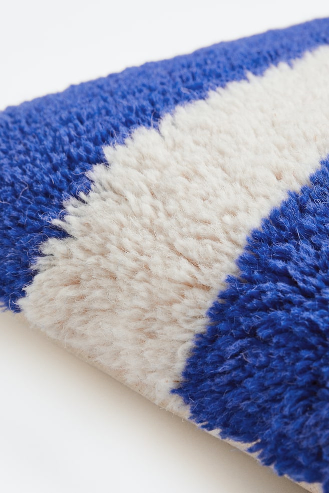Tufted wool cushion cover - Bright blue/White/Black/White - 2