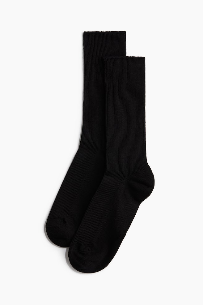 3-pack Ribbed Socks-Black - 5