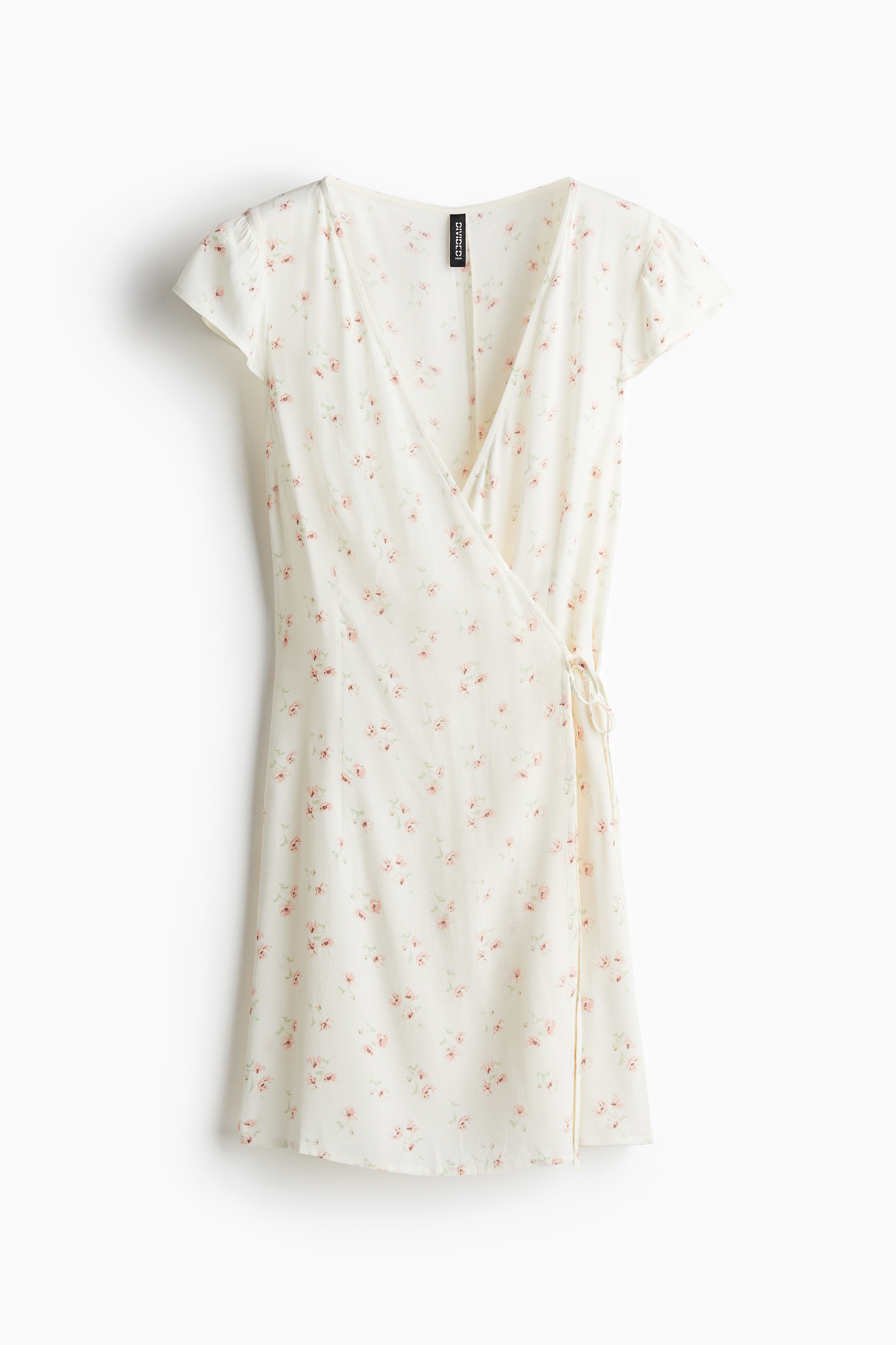 Crêpe Wrap-Front Dress - Cream/floral