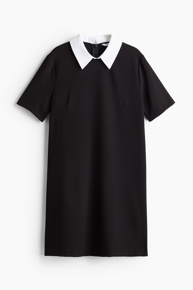 Collared dress - Black - 1