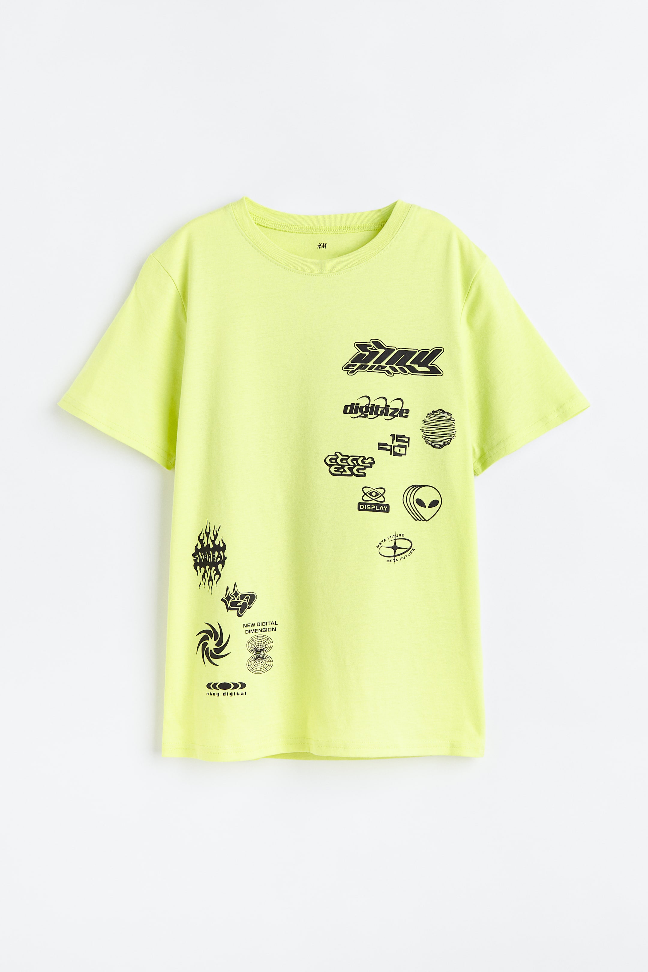 Printed cotton T-shirt - Yellow/Stay Epic - Kids | H&M GB