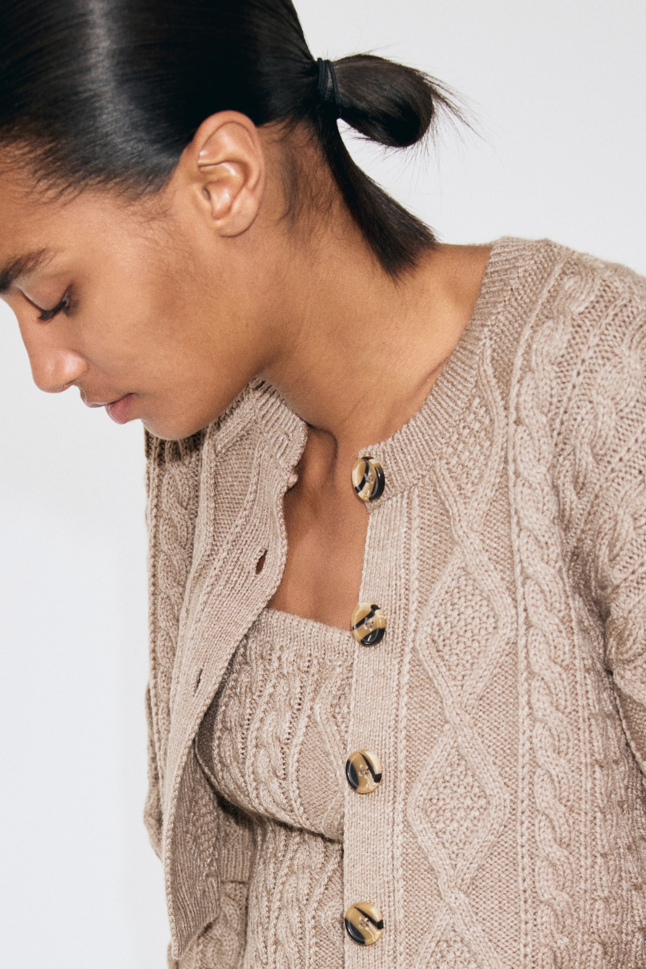 Büyük resmi görüntüle: Saç Örgüsü Hırka - Mole - KADIN | H&M TR 3