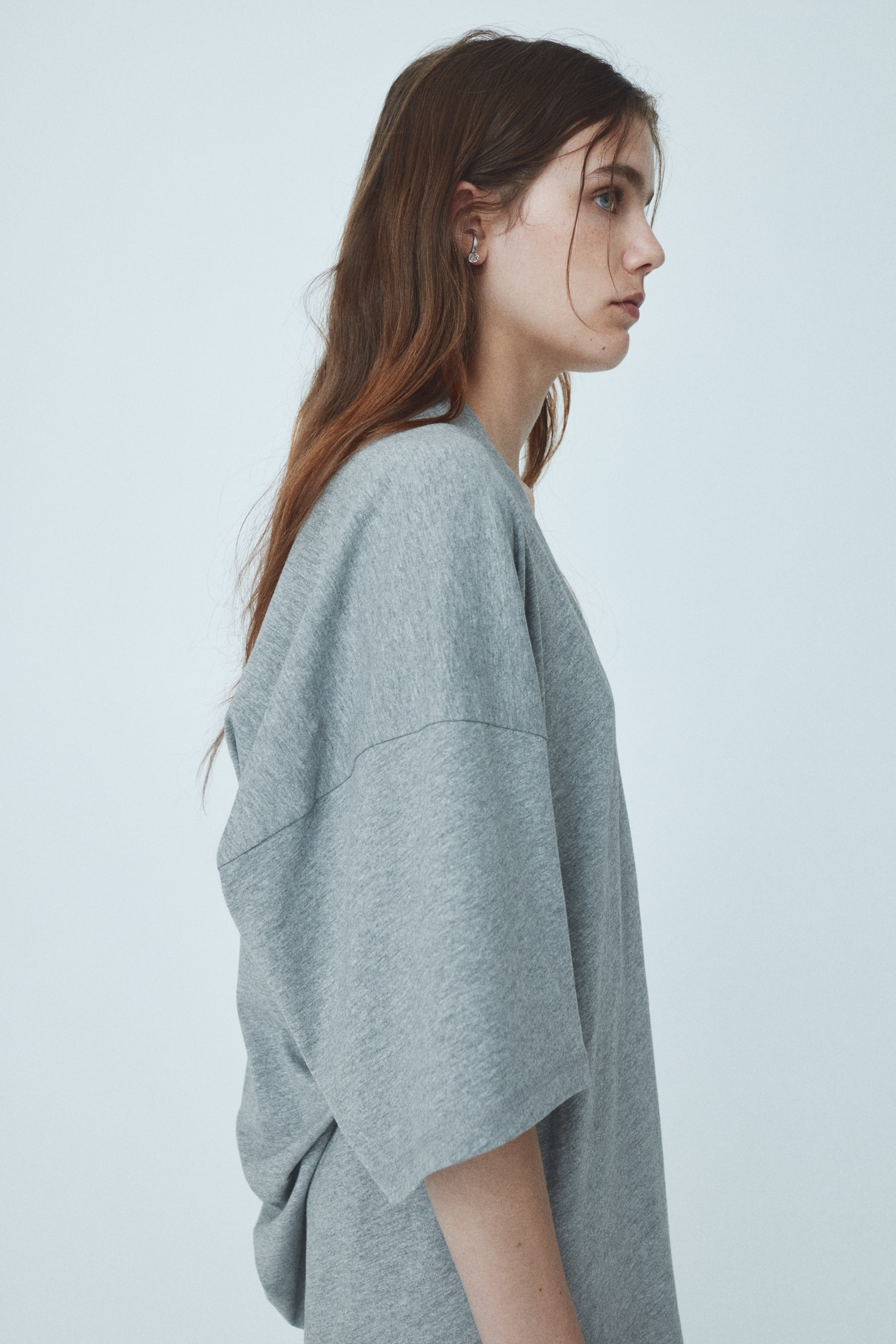 sachin and babi light blue dress Weekend Collective distressed logo oversized t-shirt dress in ice marl