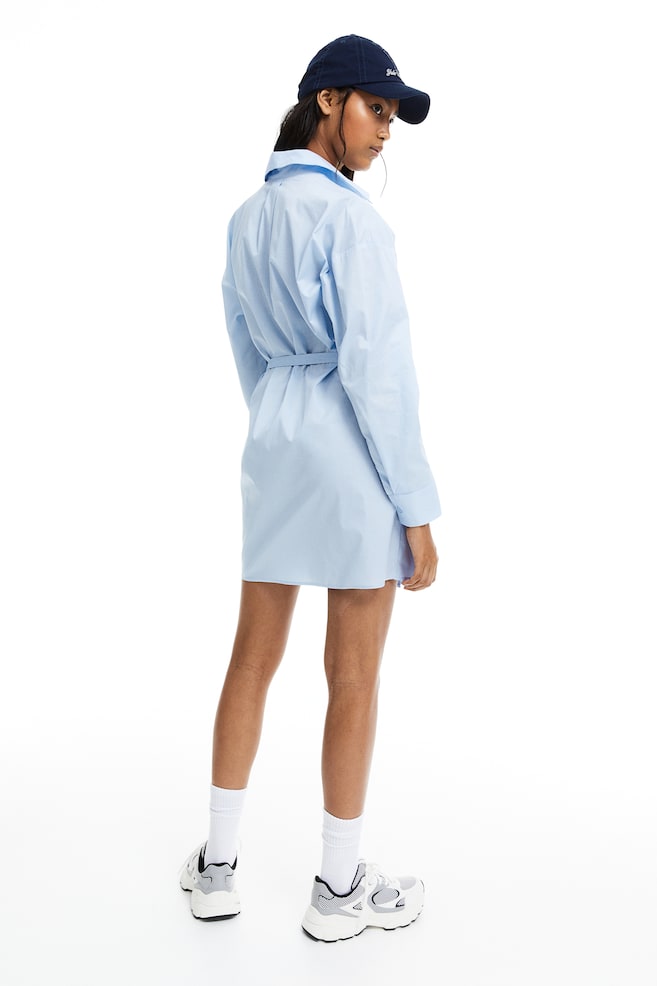 Robe chemise avec jupe croisée - Bleu clair/Bleu clair/rayé - 5