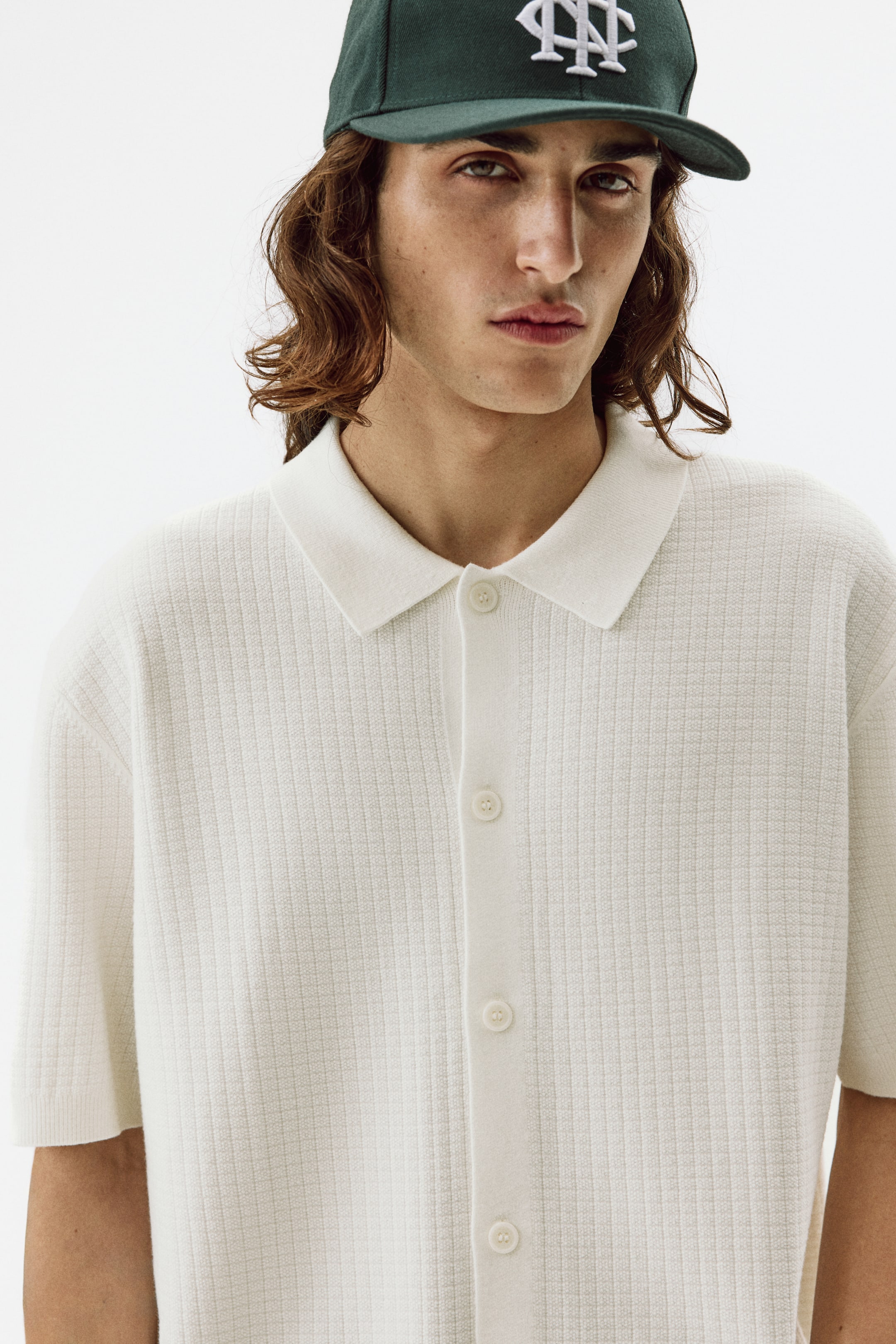 Regular-Fit Textured-Knit Shirt