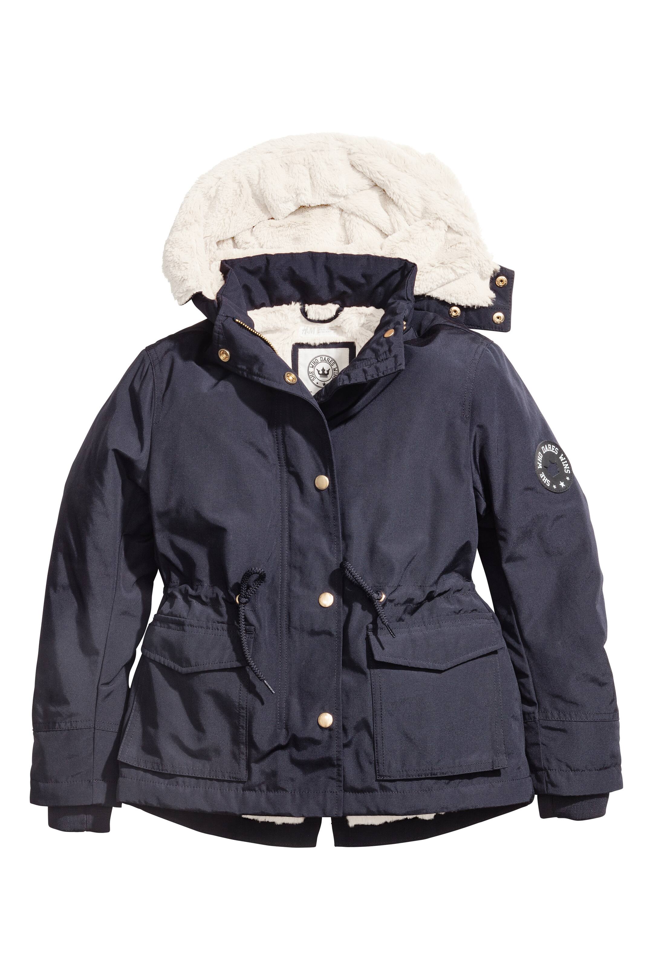 View larger image: Parka with faux fur lining - Dark blue - Kids | H&M GB 1