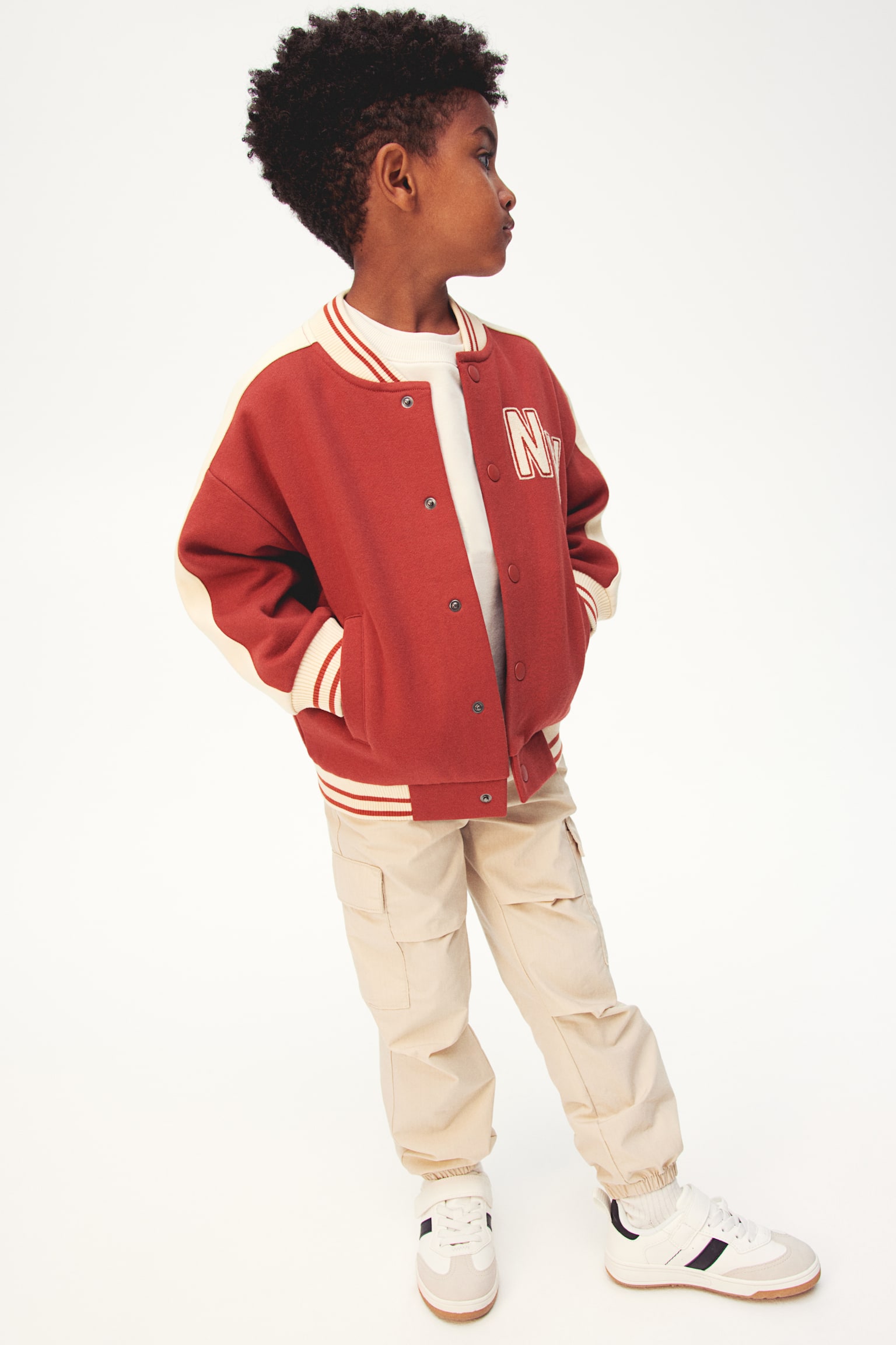 Sweatshirt baseball jacket - Brick red/NY - 3