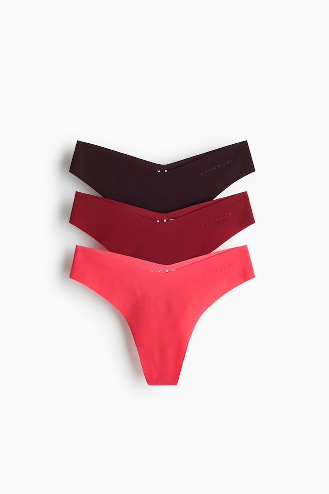 Pack de 3 bragas thong de deporte con DryMove™ - Sandía/Rojo quemado/Negro/Negro/Negro - 1