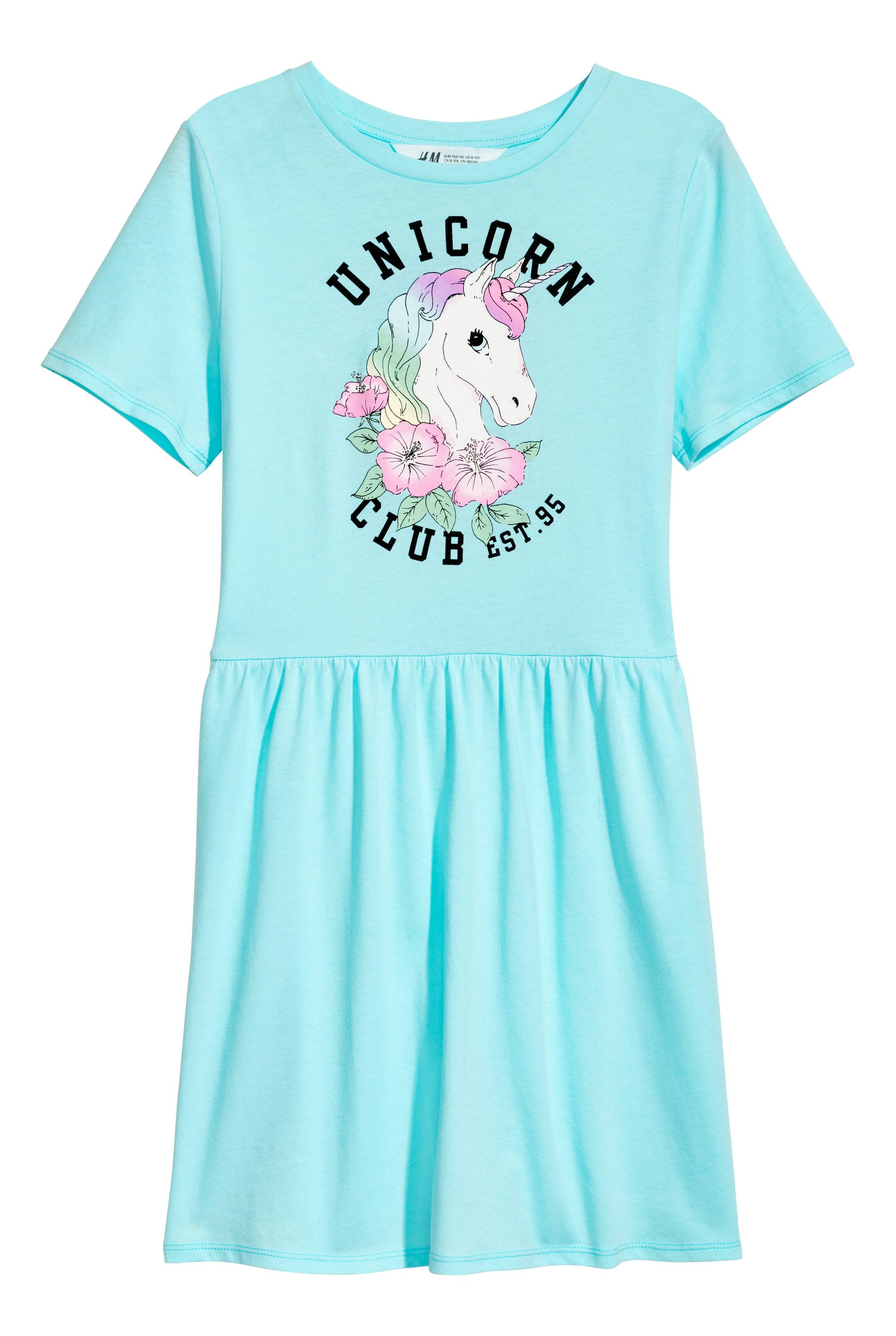 Grotere afbeelding bekijken: Tricot jurk - Lichtturkoois - KINDEREN | H&M NL 1