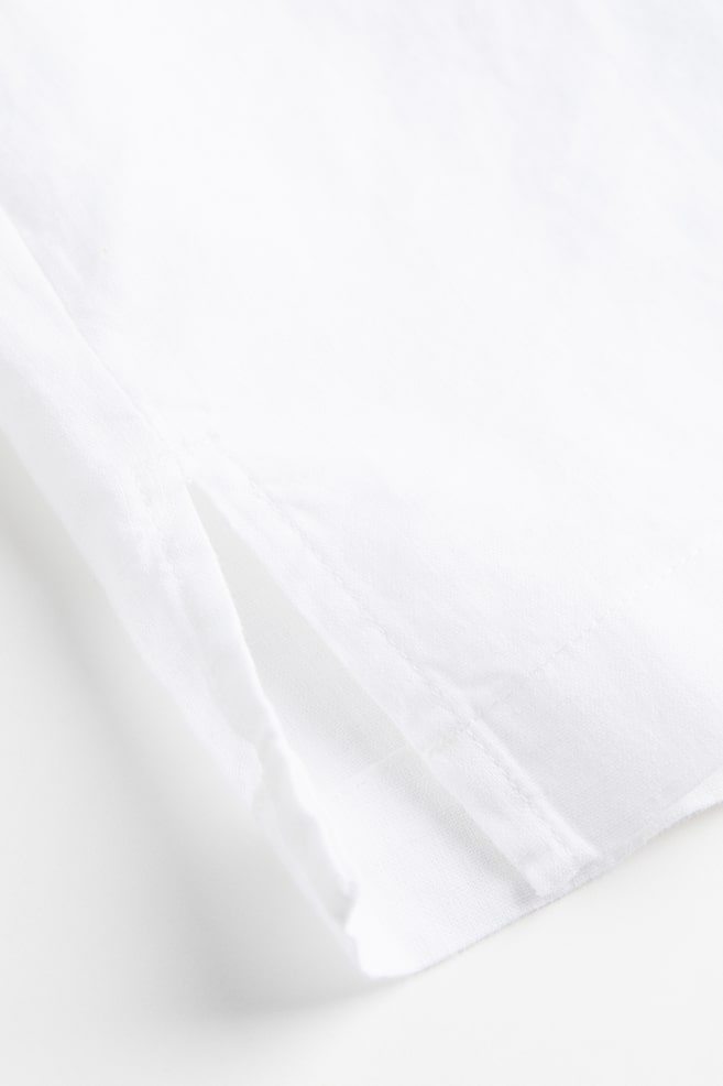 Linen-blend popover shirt - White/Black - 8