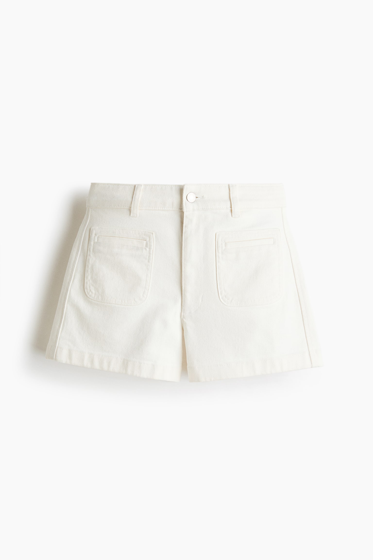 High-waisted denim shorts - 1