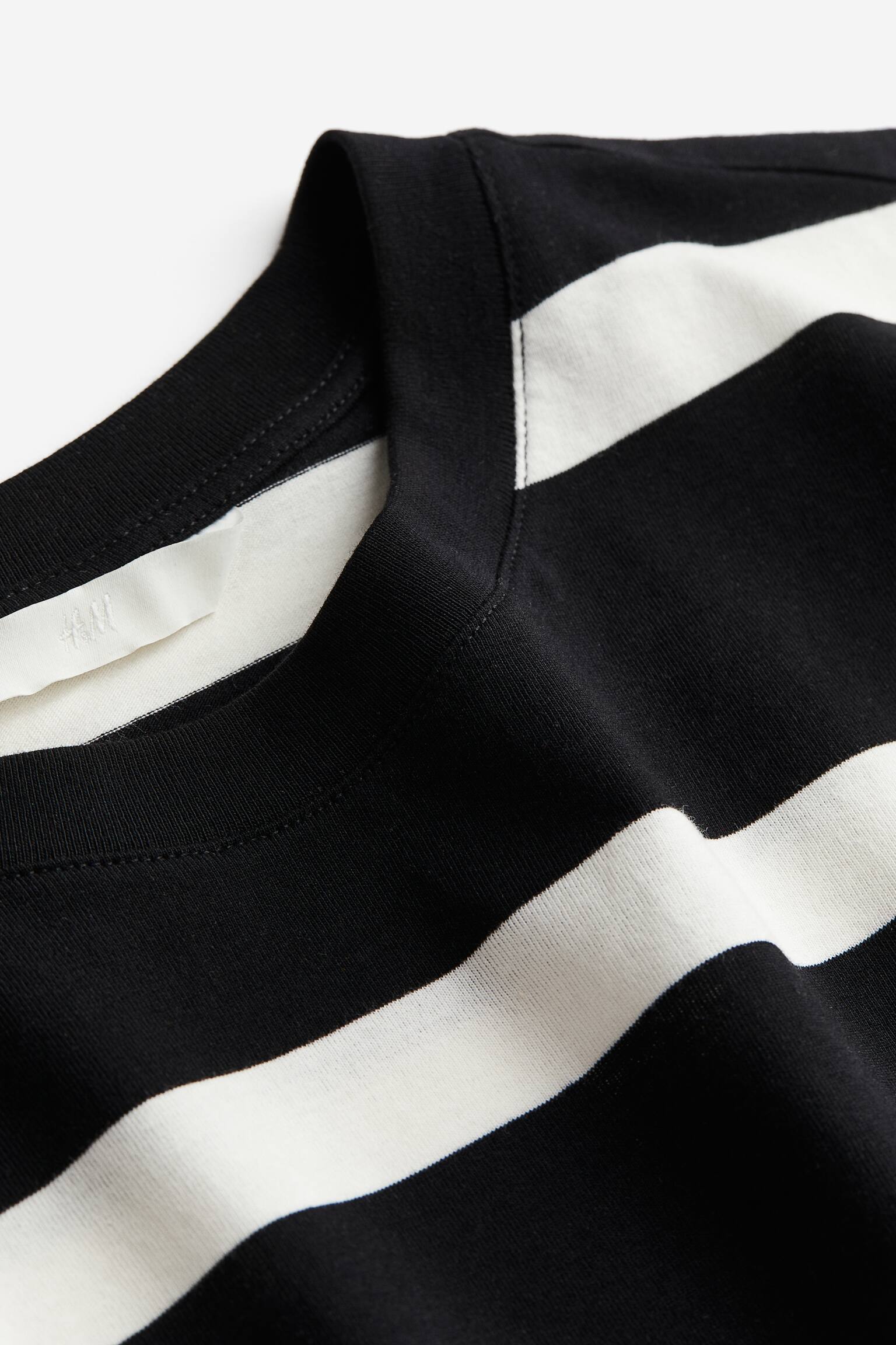 Áo thun cotton - Màu đen/Kẻ/Màu đen/Màu trắng/Màu be xám - 2