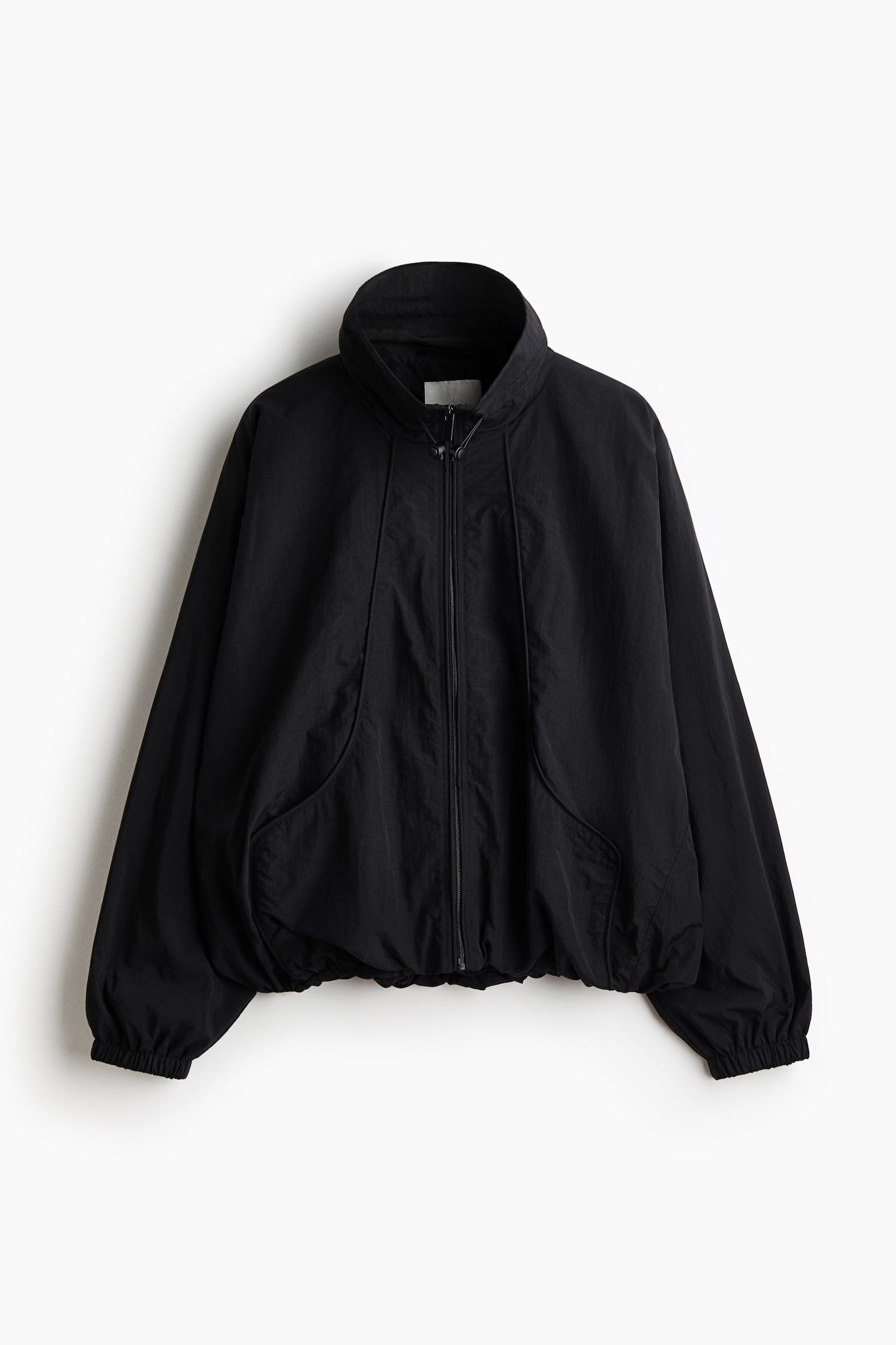 Nailoninen oversize-takki - Musta/Vaaleanbeige