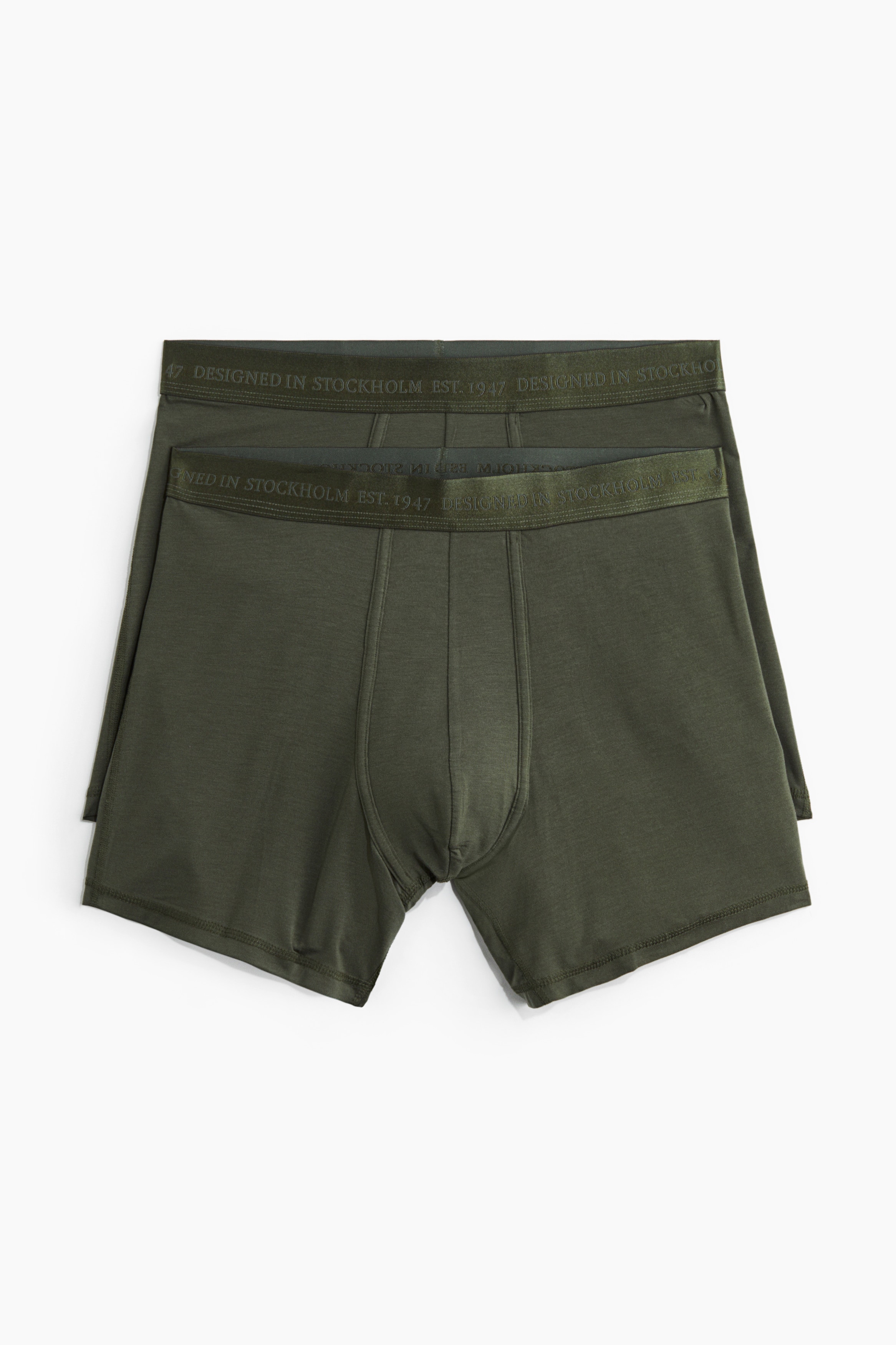 2’li Lycra® İçeren Normal Paça Boxer Şort - Haki/Siyah/Bordo