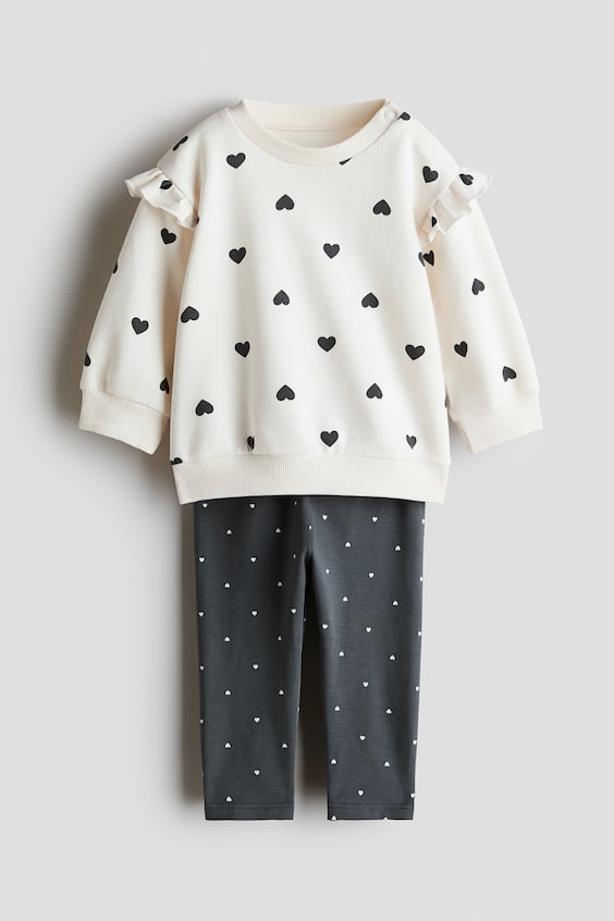 Детские топы H&M 2-Piece Ruffle-Detail Cotton Set