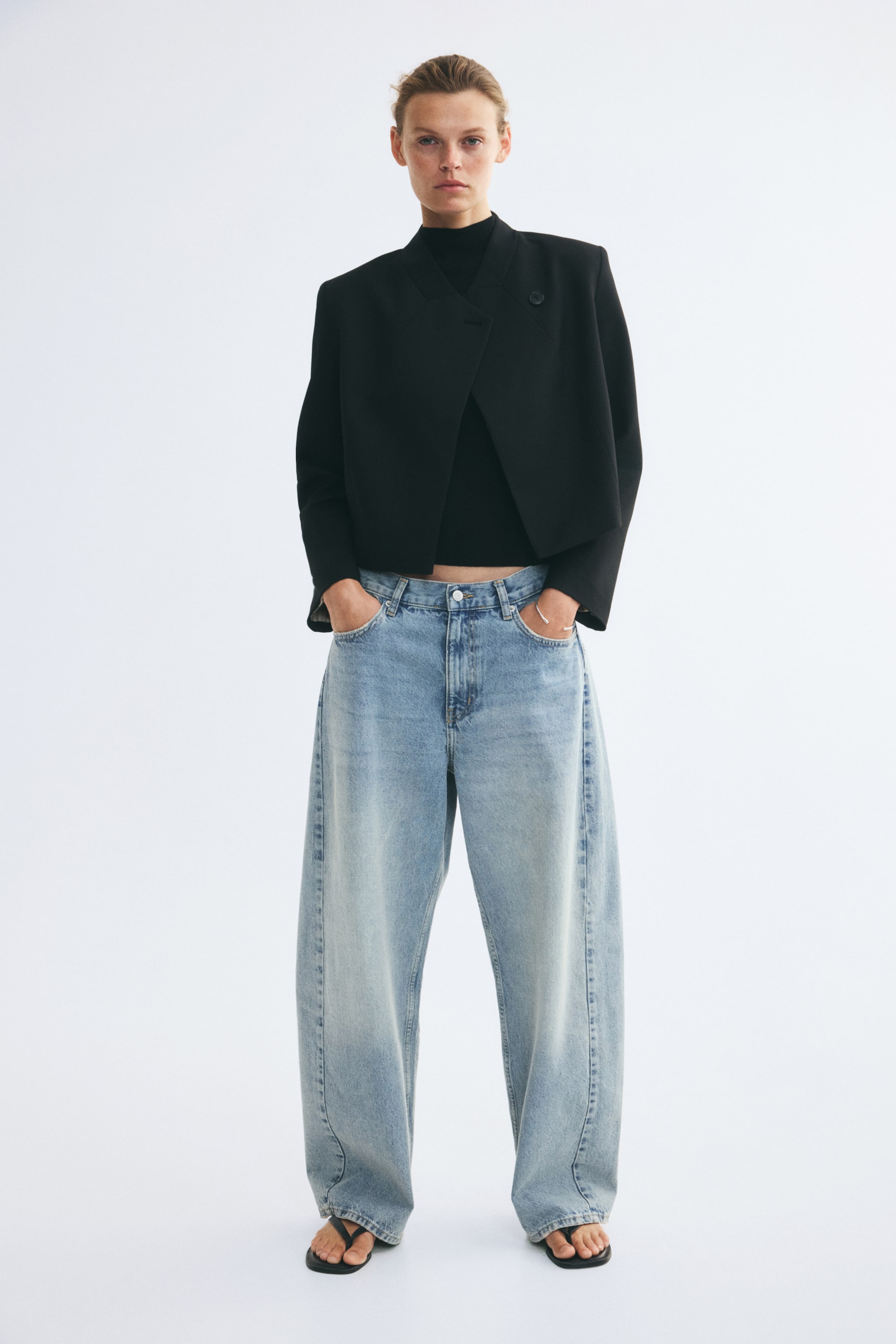 Fine-Knit Mock Turtleneck Top