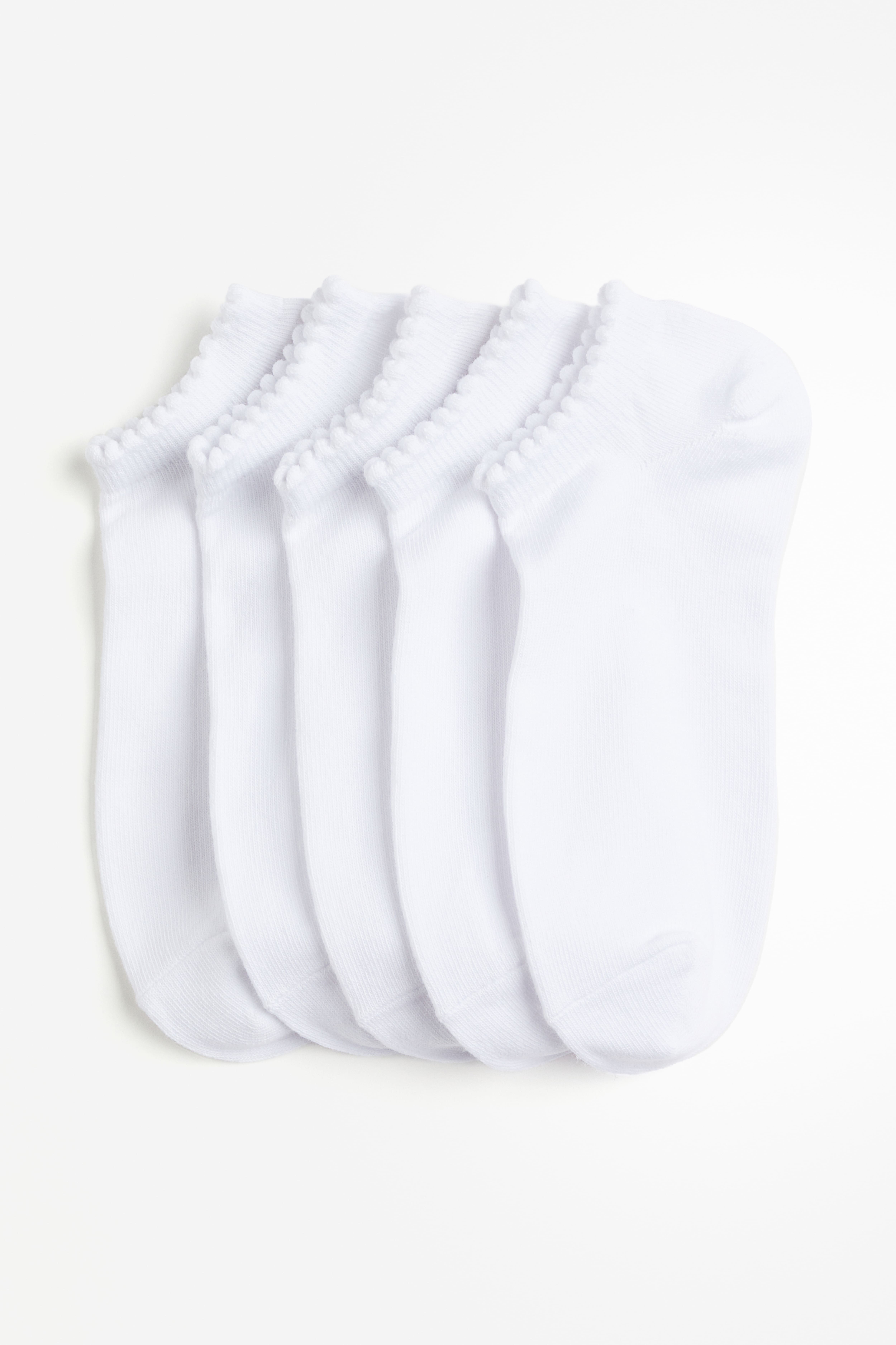 5 pack Ankle Socks White Ladies H M CA