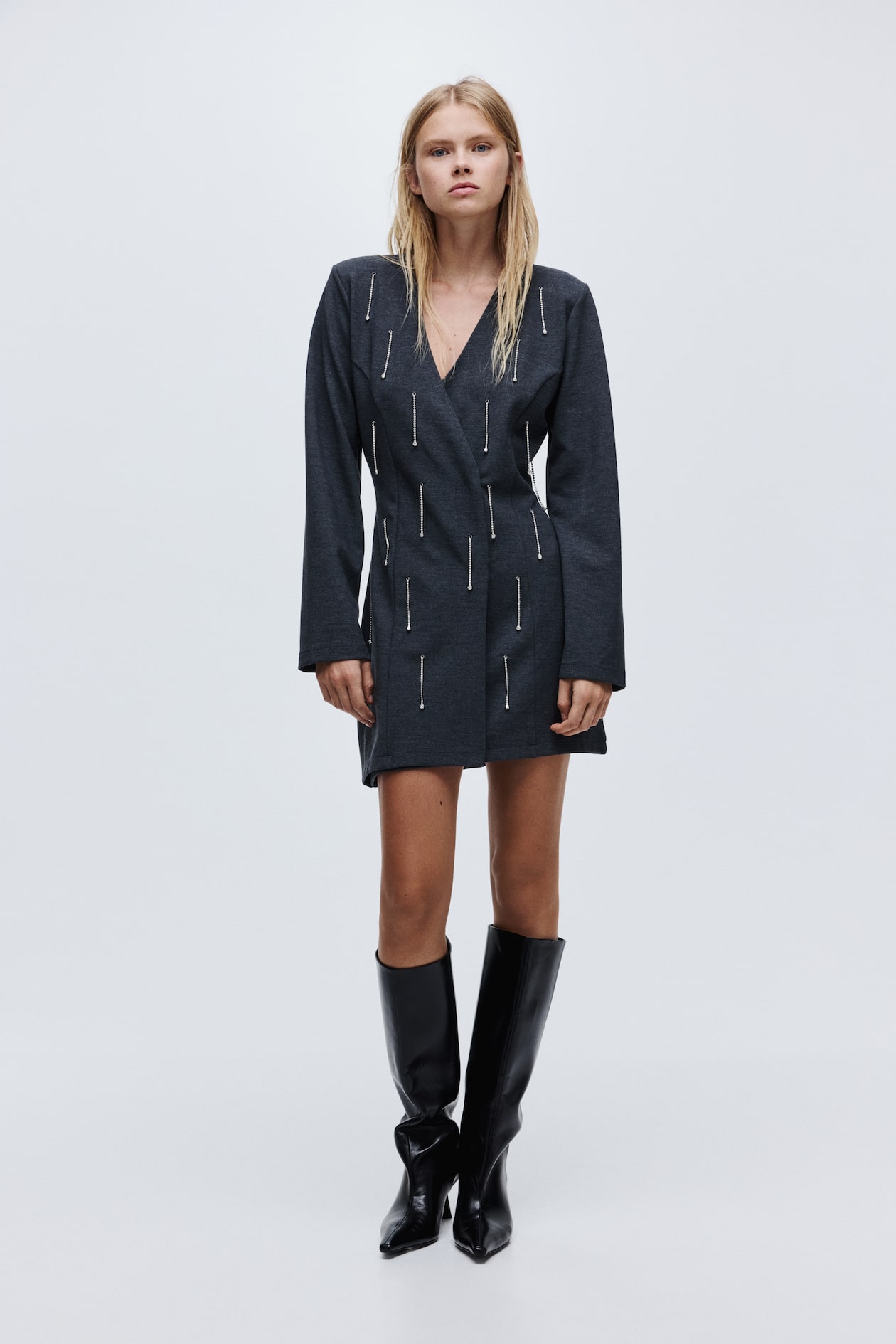 Rhinestone-Embellished Dress - image 3