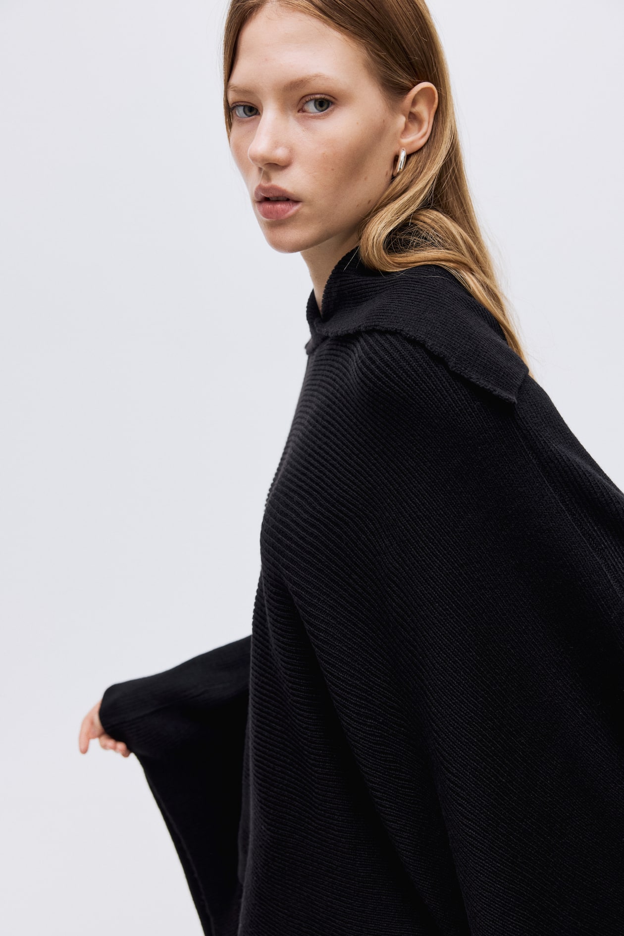 Rib-Knit Cape - image 3