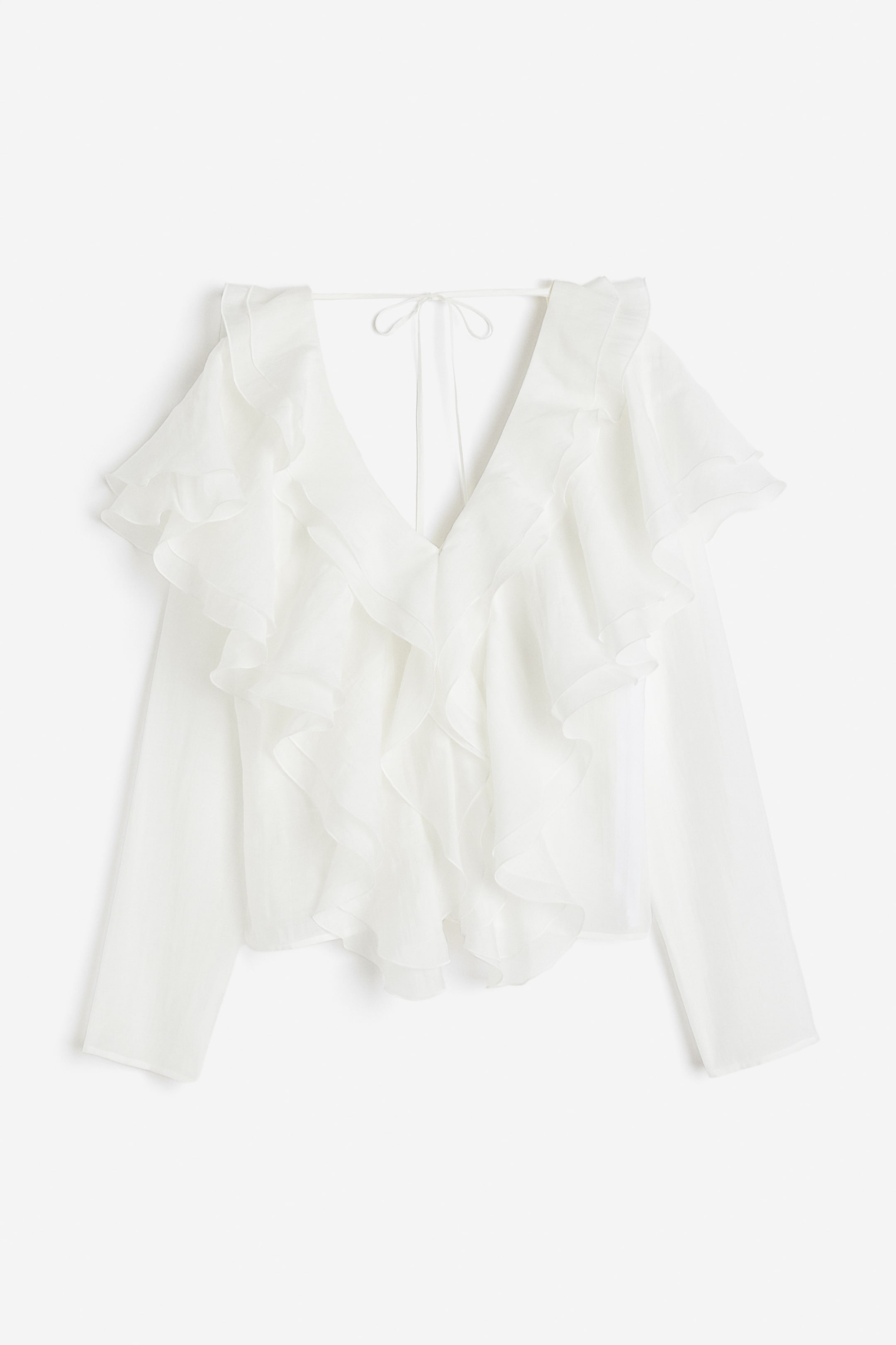 Lyocell-blend Flounced Blouse