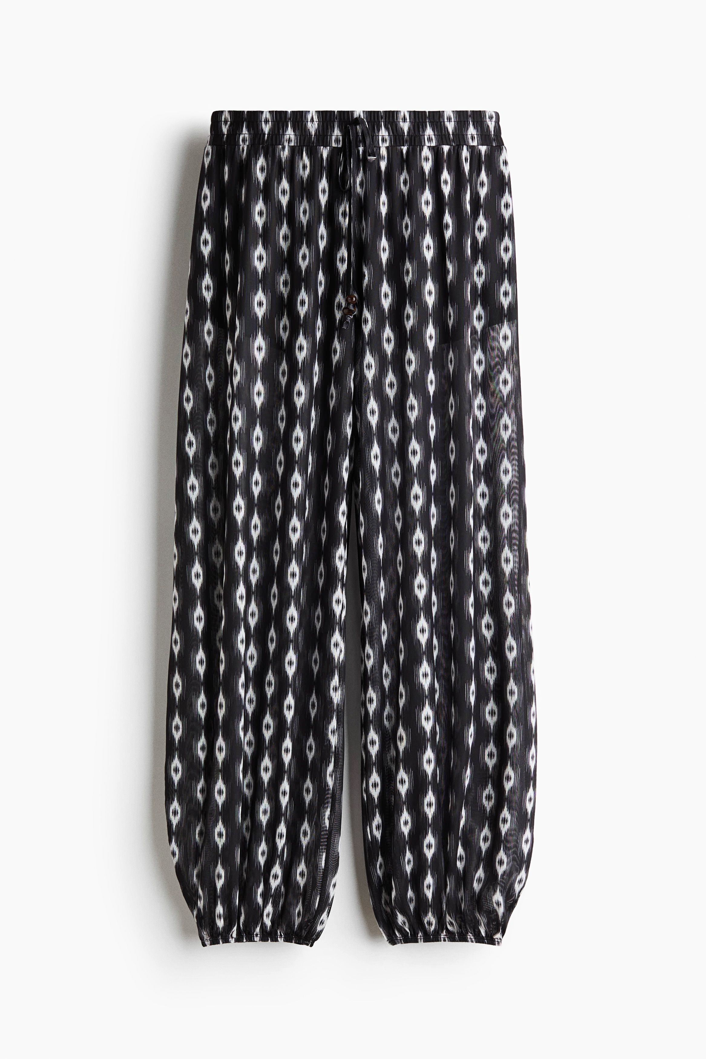 Mesh balloon trousers - Black/Patterned