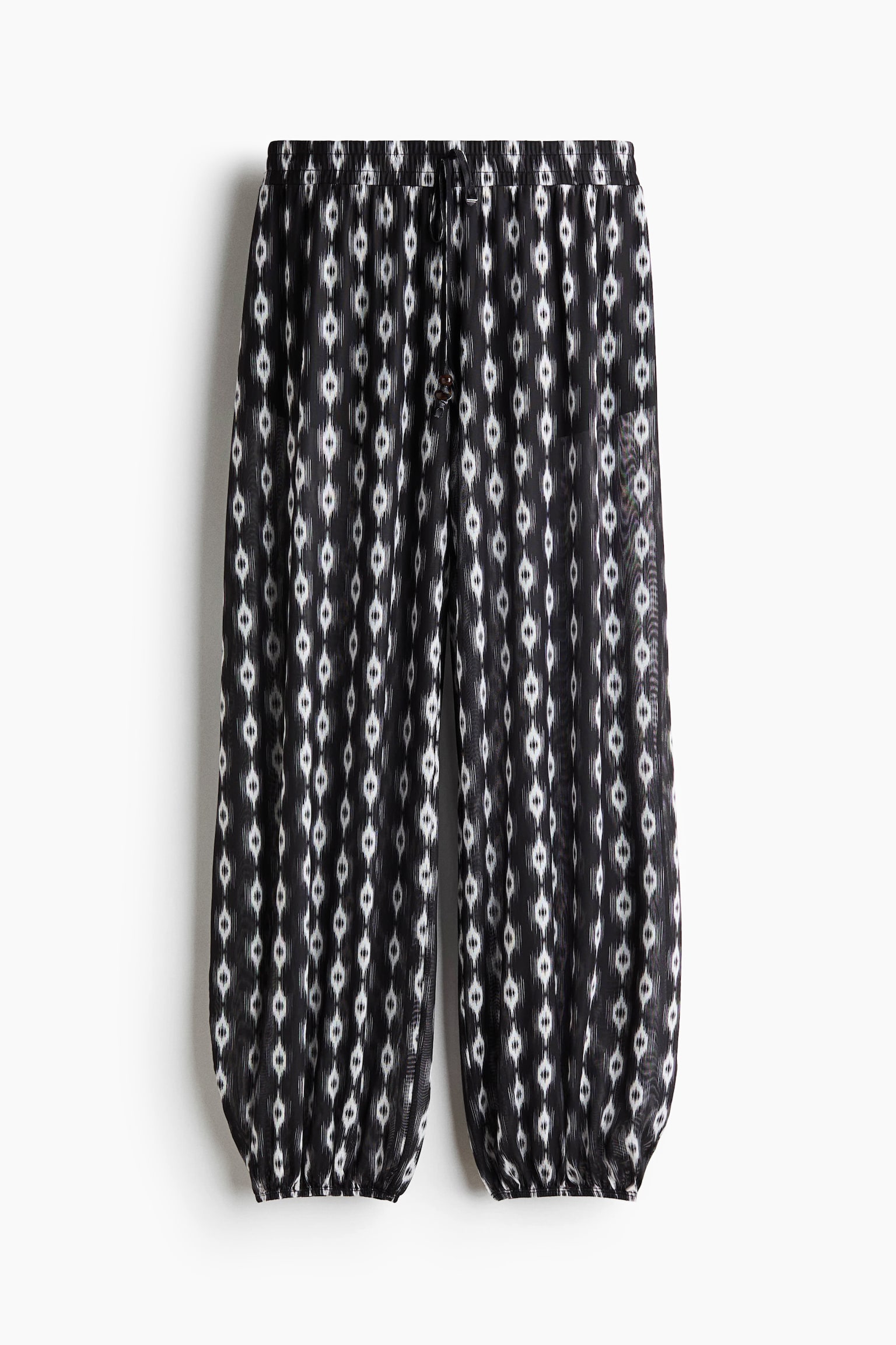 Mesh balloon trousers - Black/Patterned - 1