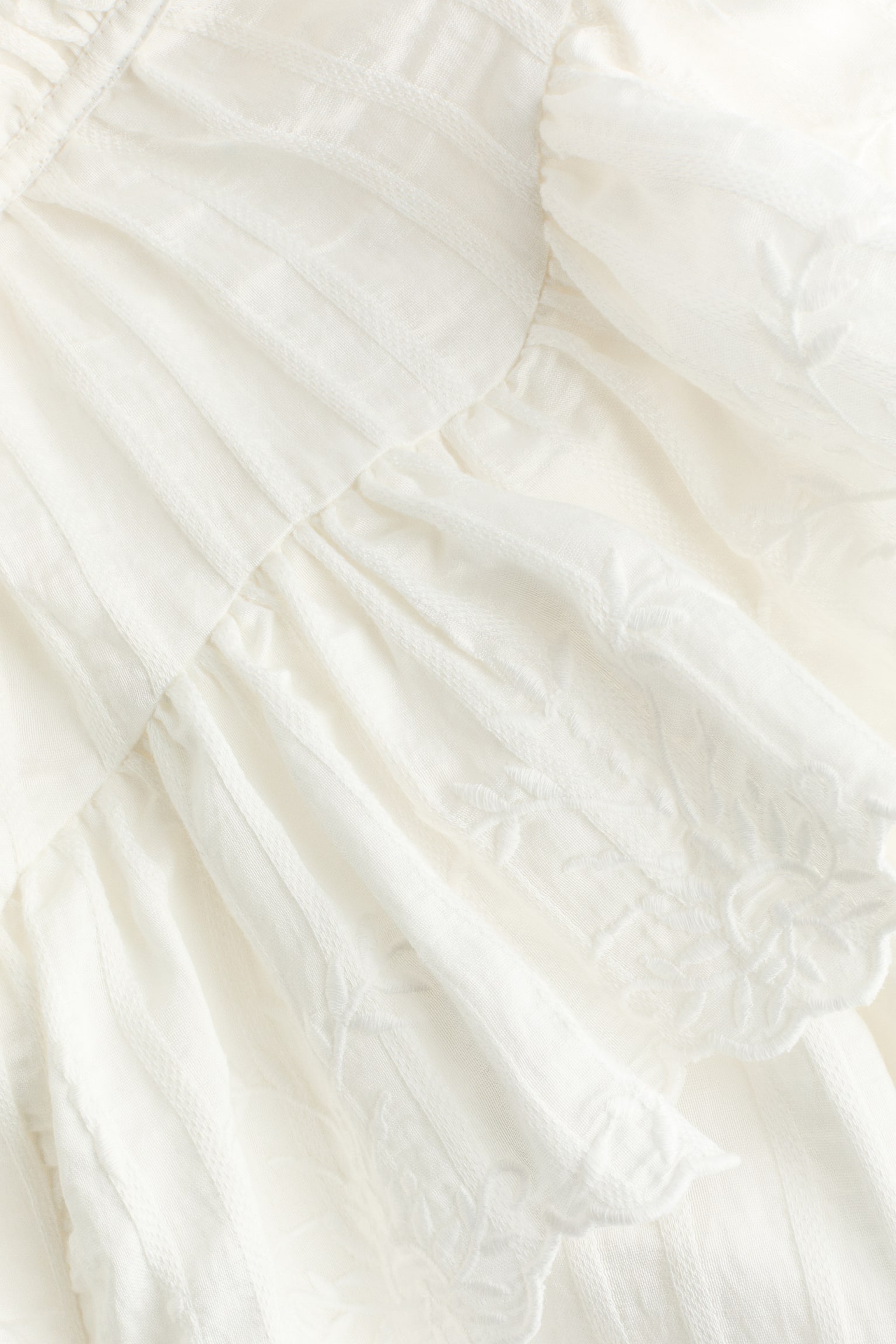 Flounce-trimmed blouse - White - 4