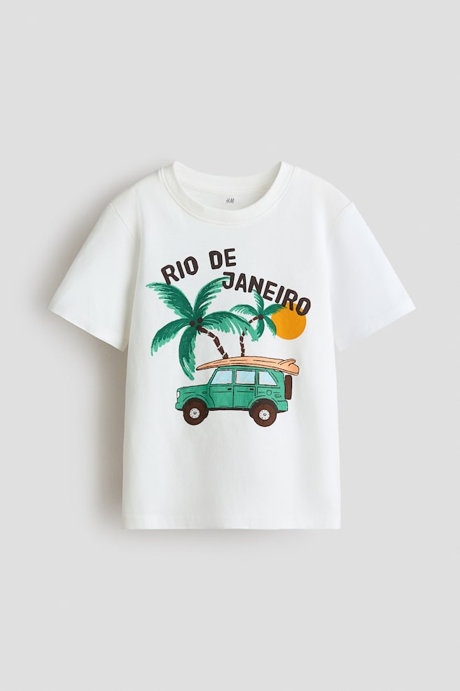 T-shirt imprimé - Blanc/Rio De Janeiro/Vert clair/Fun Days/Vert foncé/NYC/Brun/6/Marine/Baseball Academy/Crème/texte Salty Breeze/Crème/Sun Fun - 1