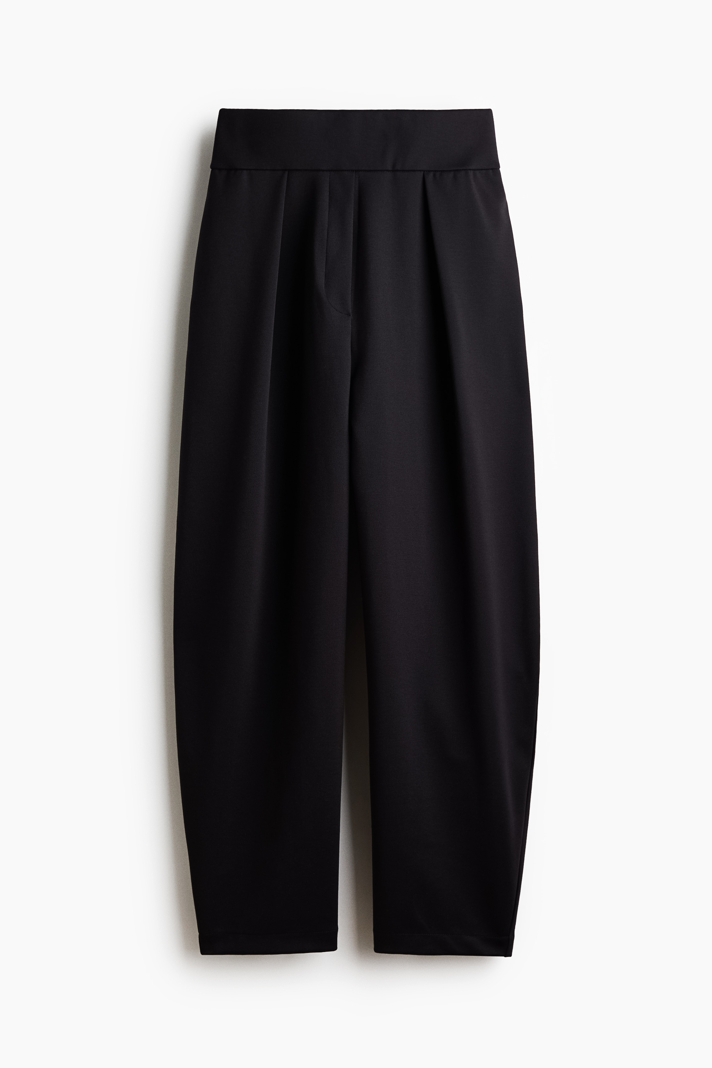 Pleated Barrel-Leg Pants - Black/Burgundy