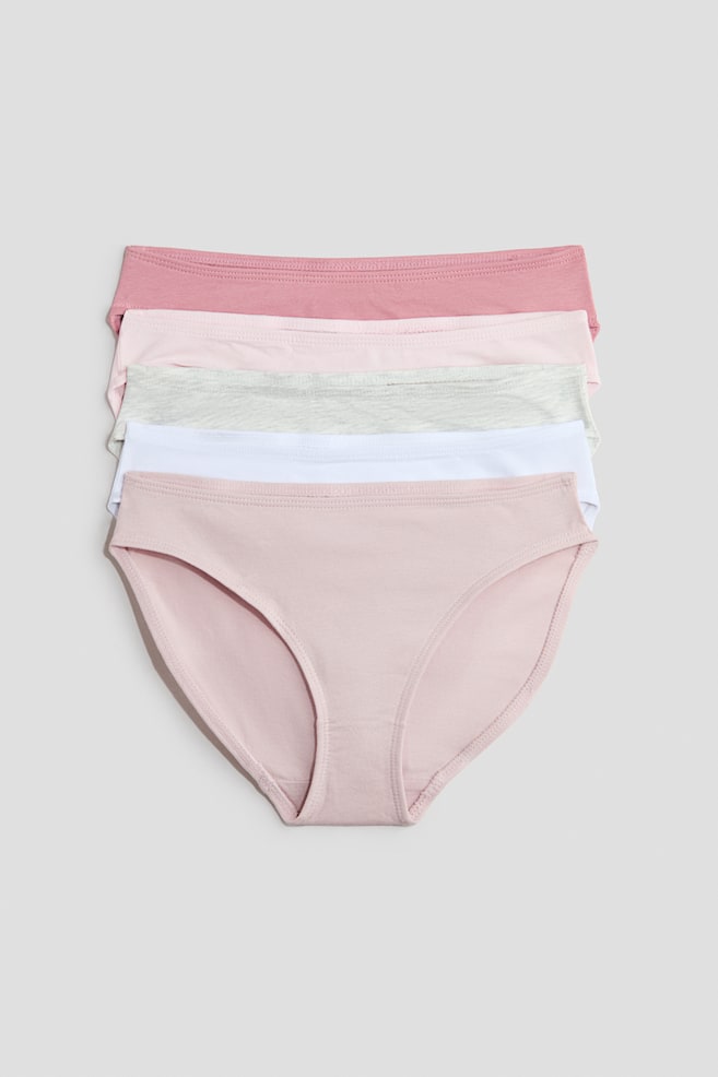 5-Pack Cotton Briefs - Dusty pink/light gray melange/Light blue/white/Light pink/light green/White/black - 1
