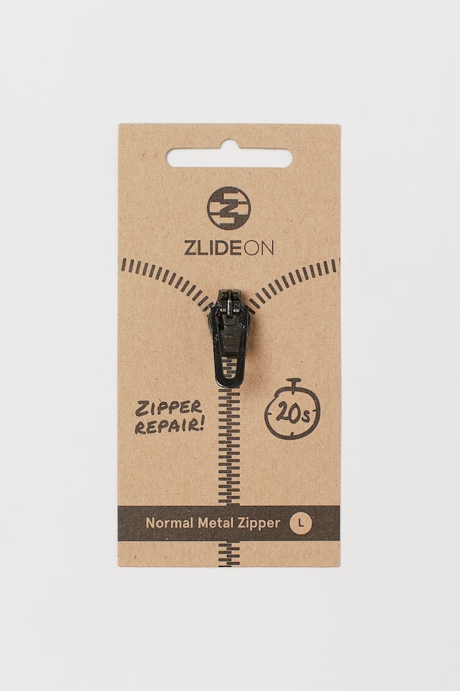 Large ZlideOn metal zip tab - Svart - 5