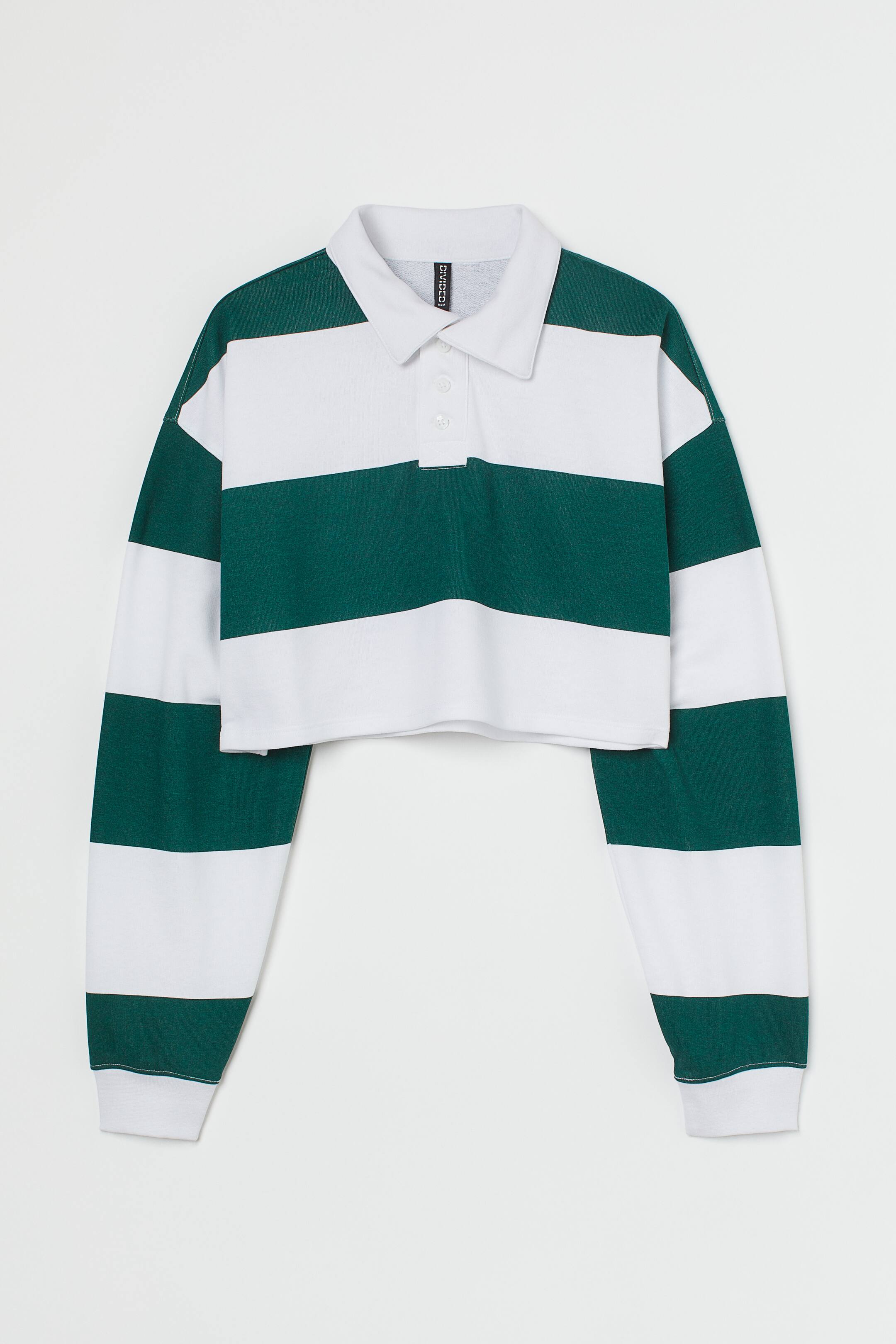 Green Striped Crop Shirt main image 0
