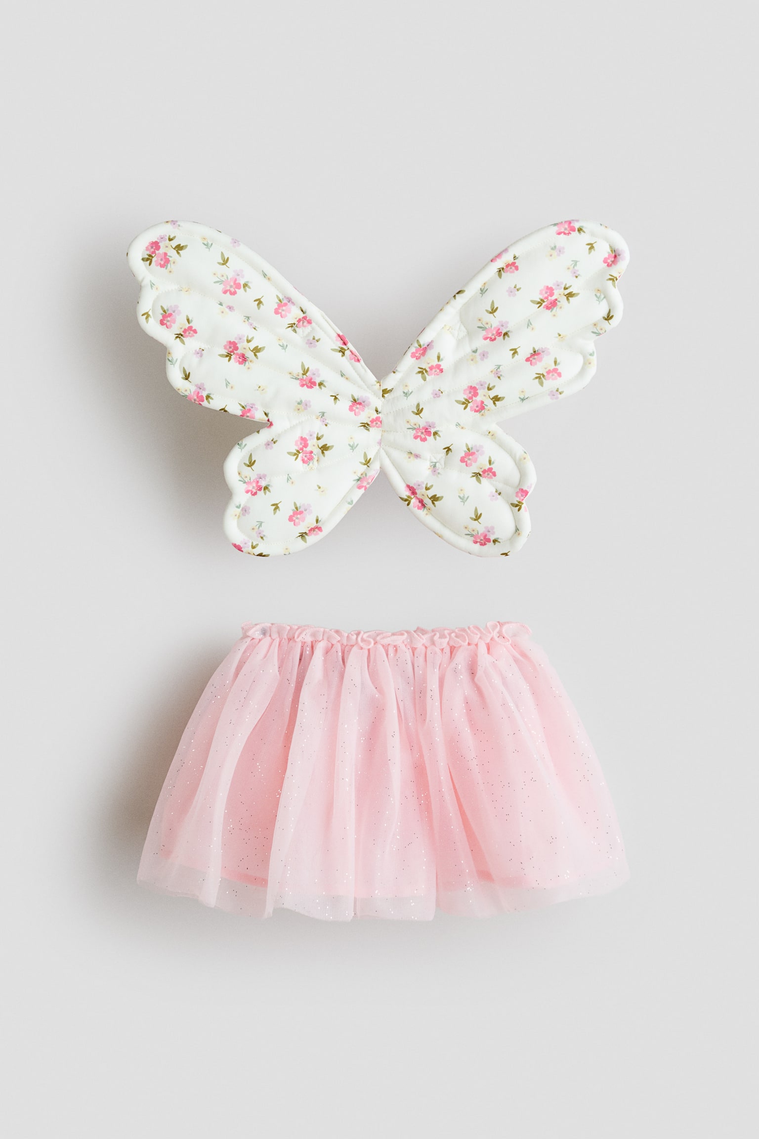 Set de 2 piese fantezie - Roz-deschis/flori/Albastru-deschis - 1