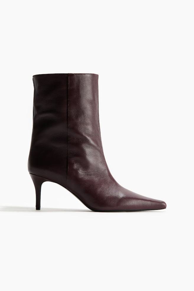 Heeled leather boots - Burgundy/Dark brown/Black/Dark khaki green - 1