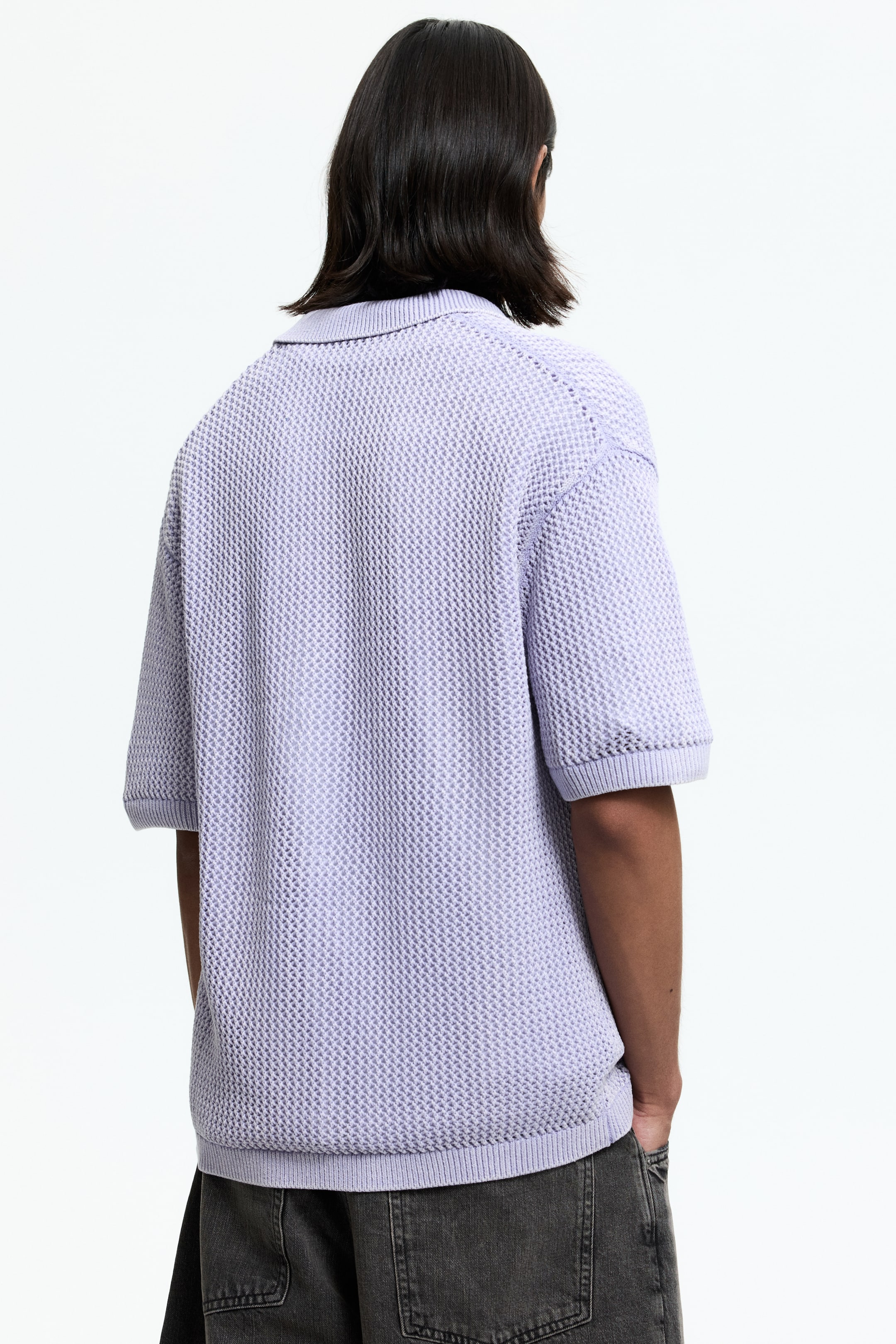 Chemise décontractée en tricot ajouré