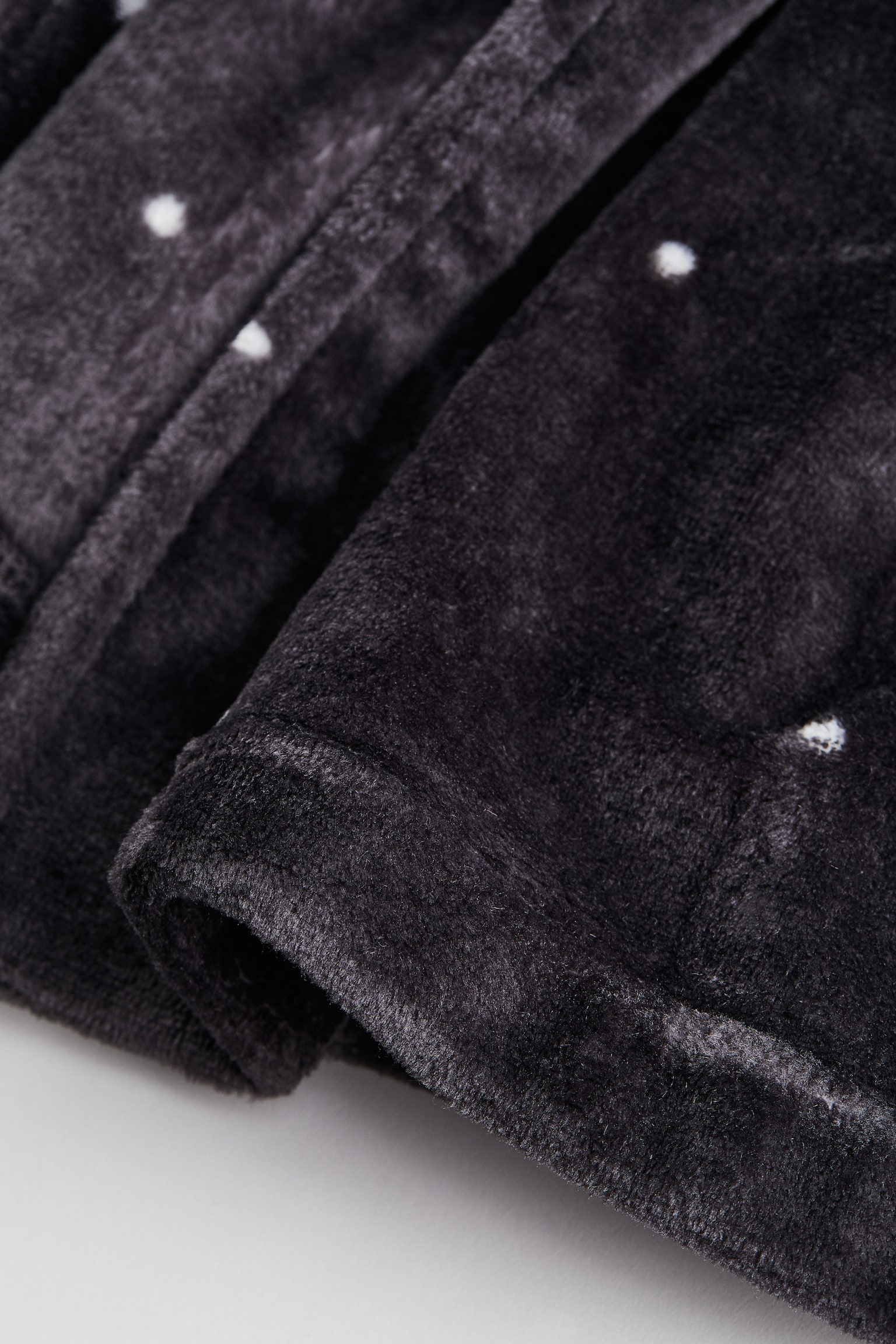 Fleece Bathrobe - Dark grey/Spot - 2