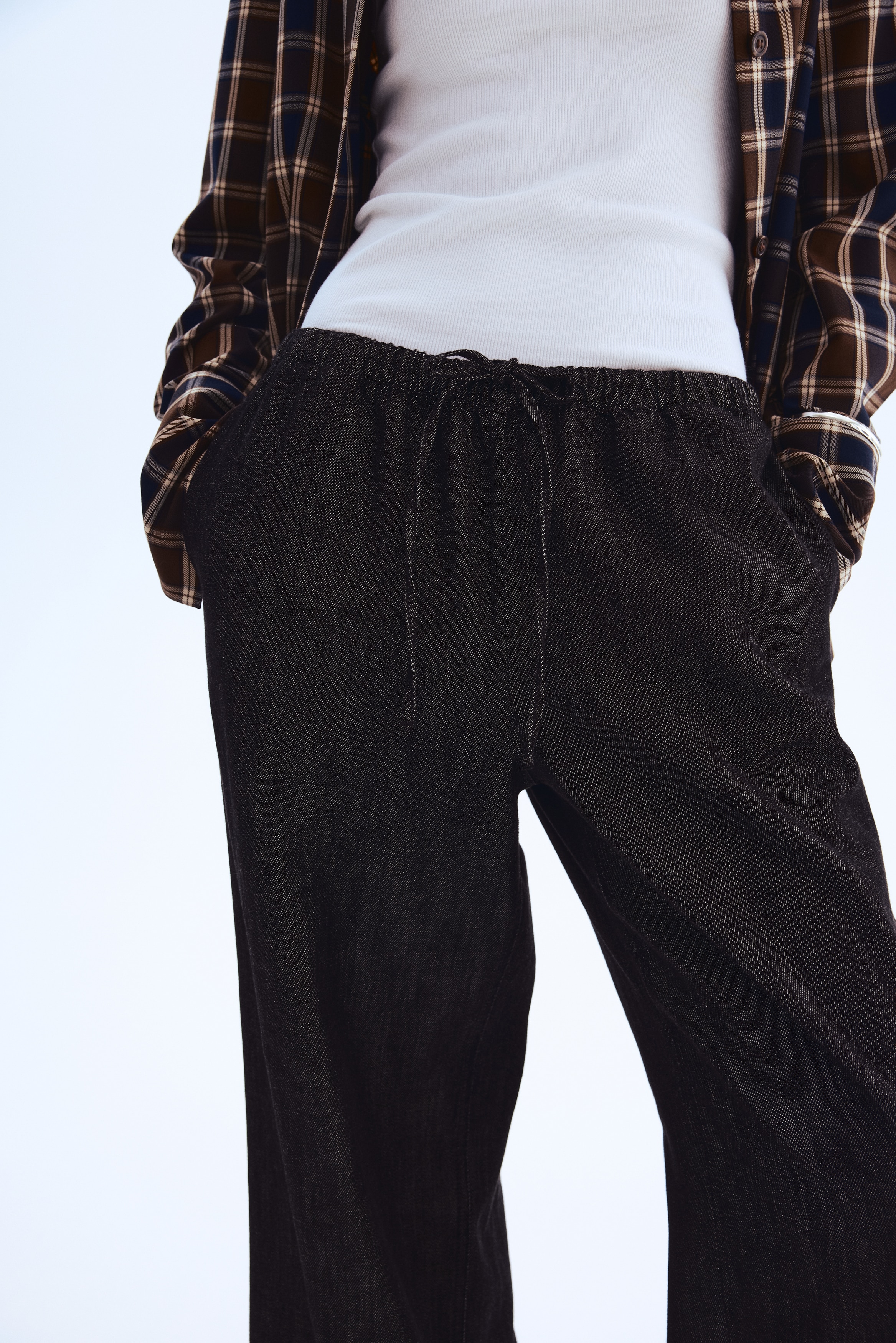 Feather Soft Denim drawstring trousers
