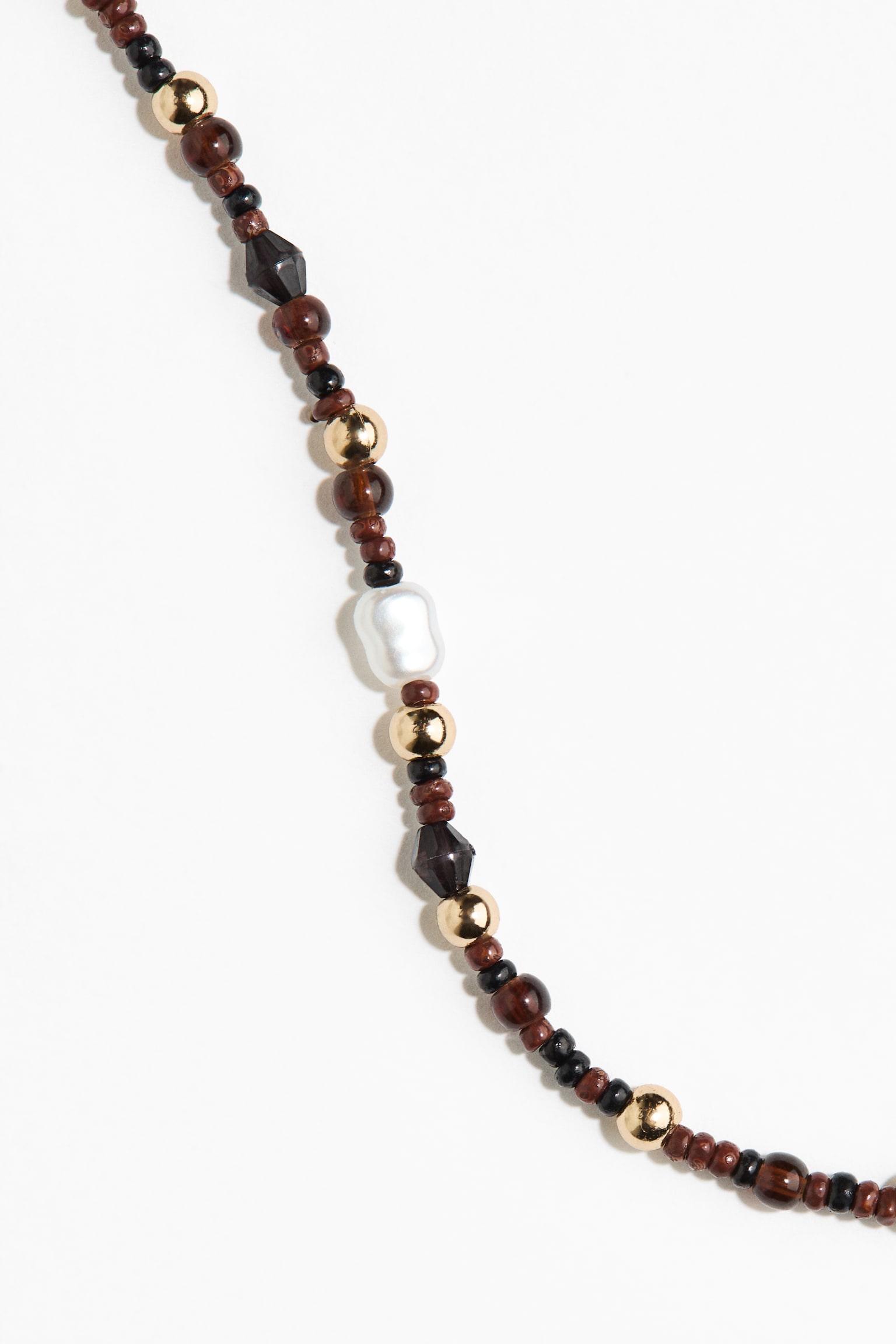 Beaded necklace - Gold-coloured/Brown - 2