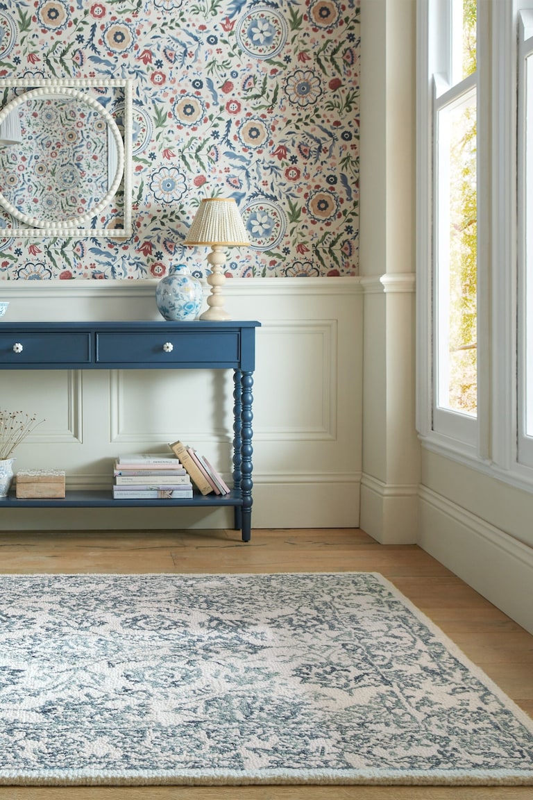 Wohnzimmer Teppich Blau Haerfest Teppich 2,4m Rund Blau - Weicher  Polypropylen-Teppich Für Küche Und Esszimmer 2,4m Teppich, image size:768x1152