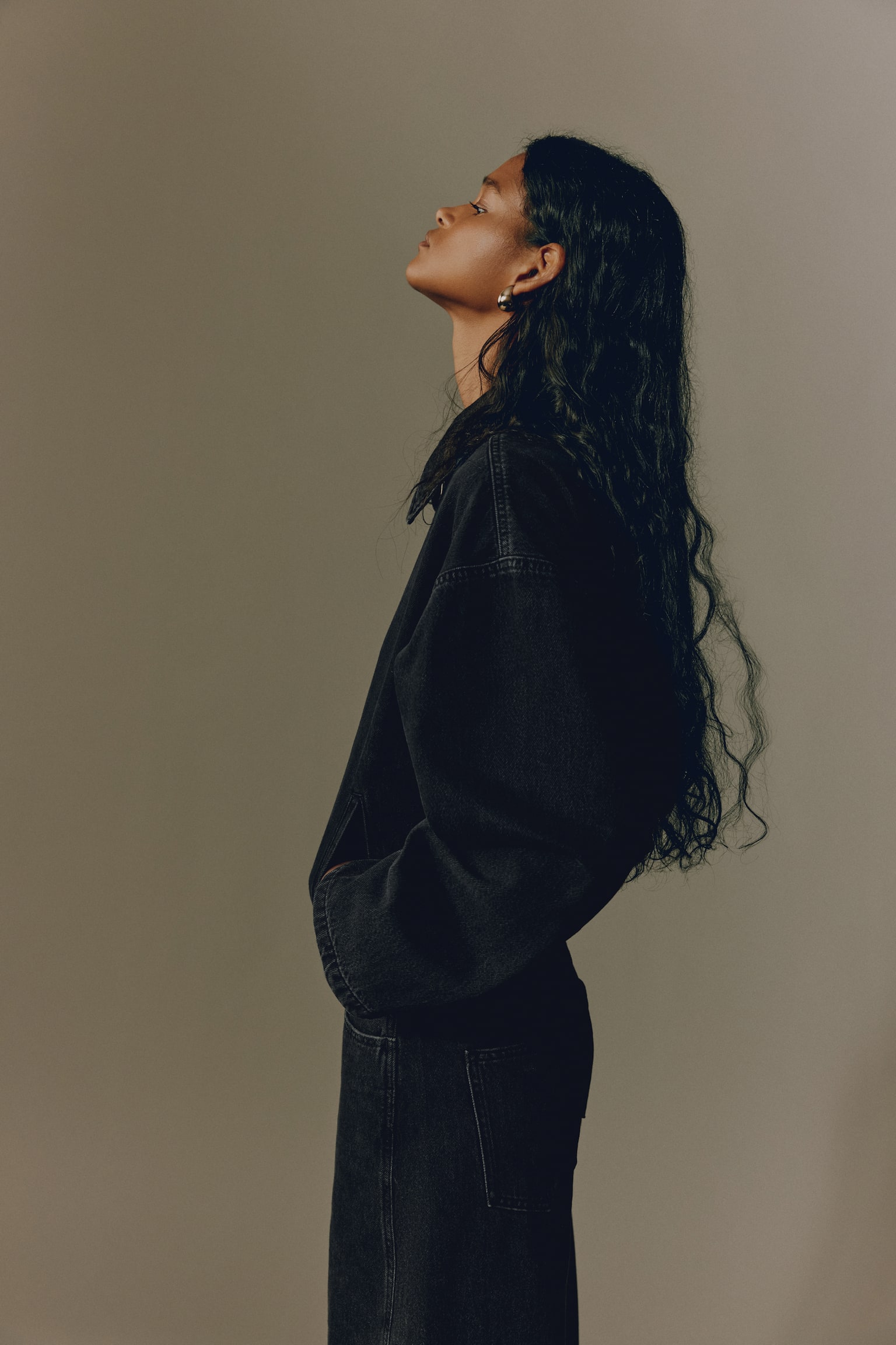 Collared denim jacket - Washed black/Denim blue - 4