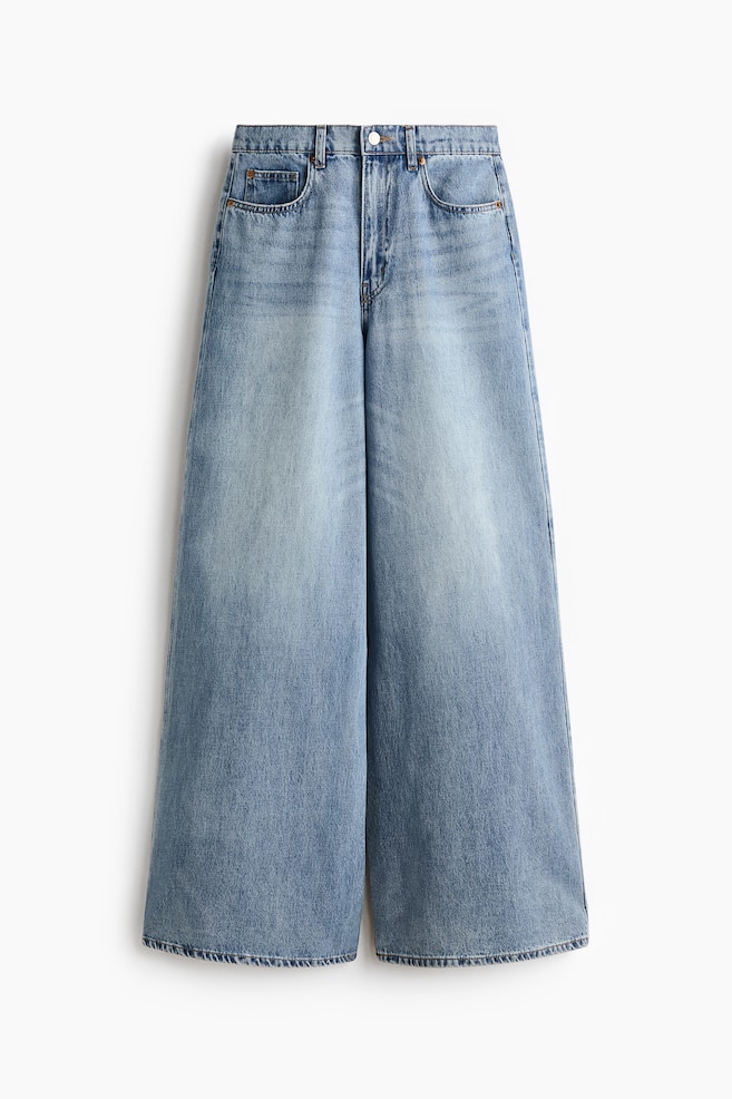 Super Wide High Waist Jeans - Light denim blue/Denim blue - 1