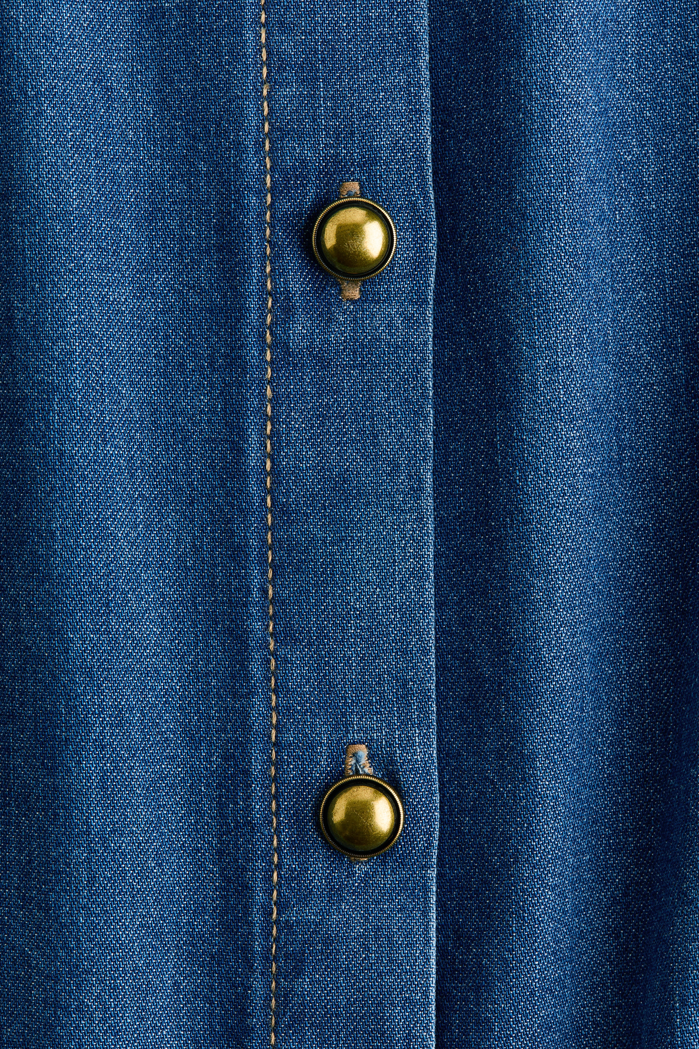 Button-Front Denim Dress thumbnail 7